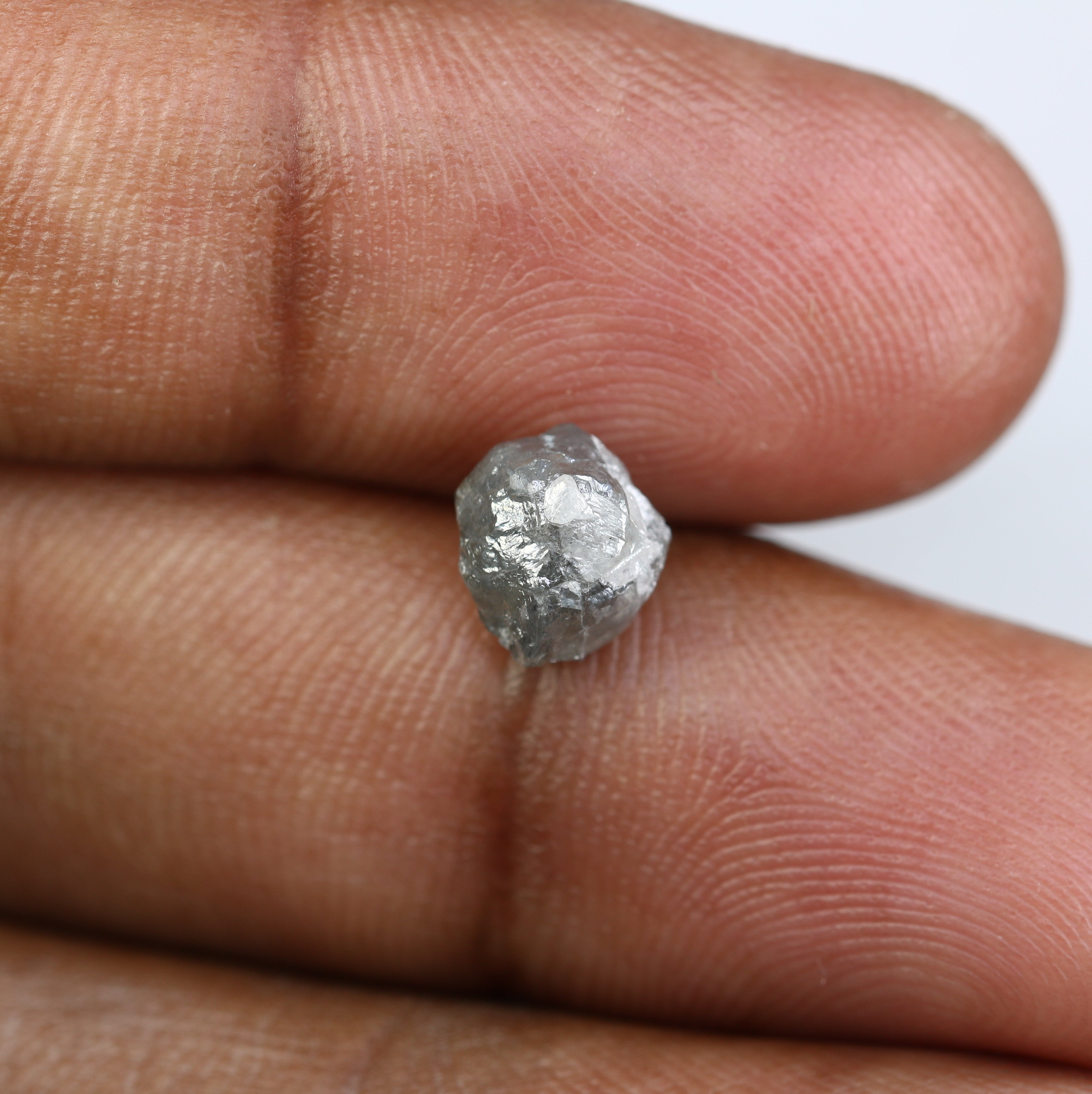 2.83 CT Rough Grey Raw Irregular Cut Diamond For Engagement Ring