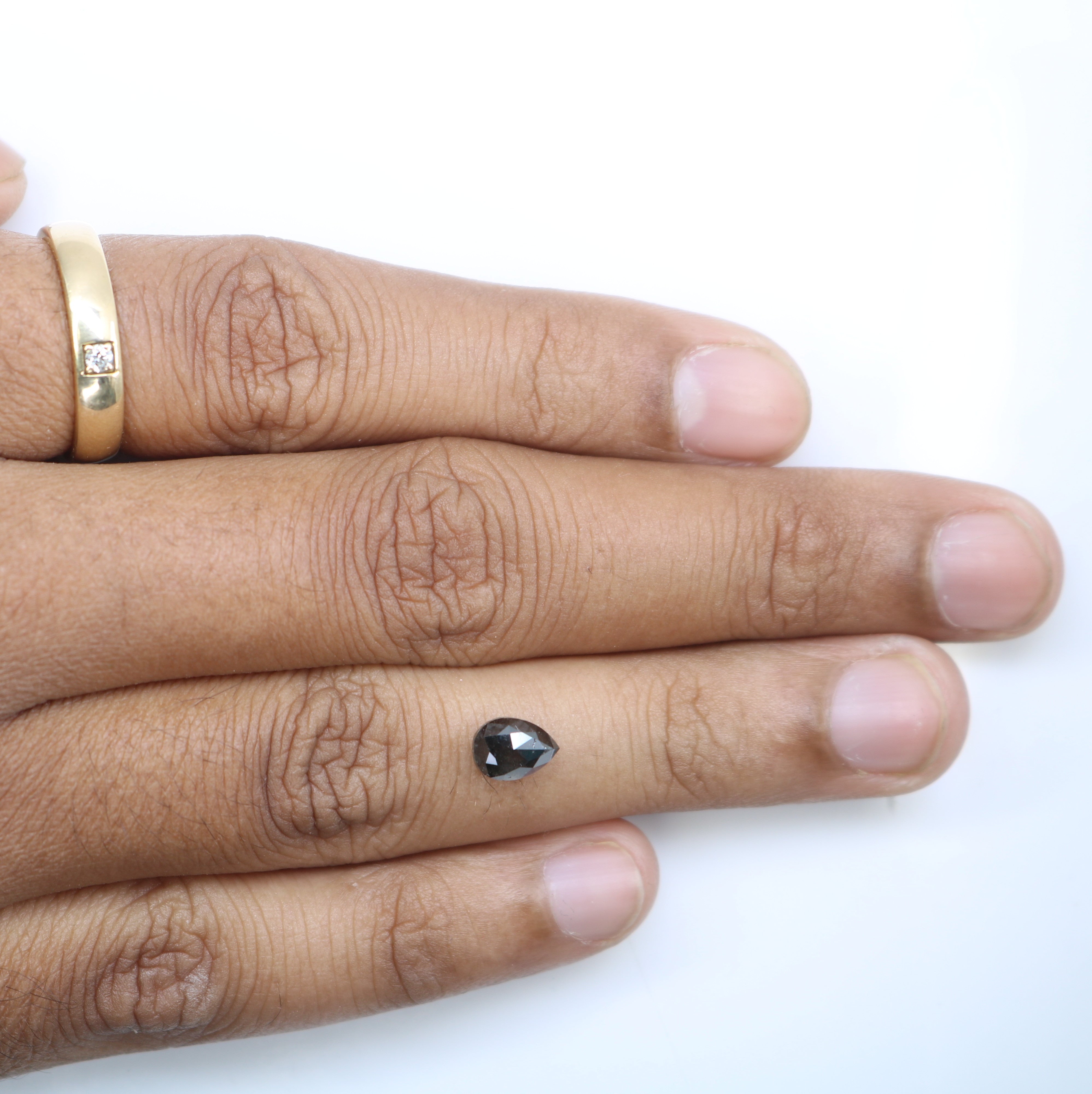1.31 Carat Natural Loose Salt And Pepper Pear Shape Diamond For Engagement Ring