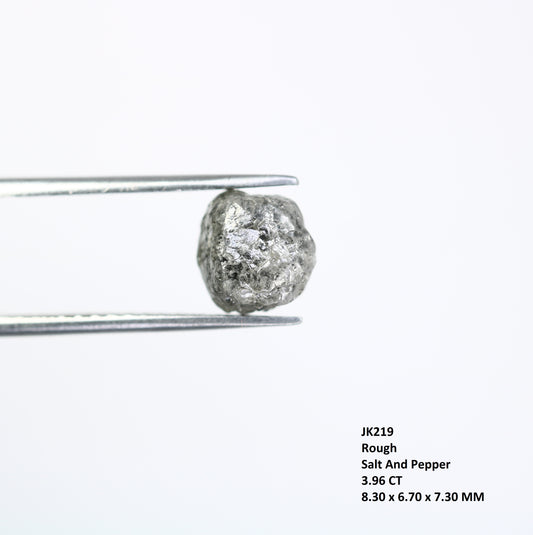 3.96 CT Irregular Shape Rough Raw Salt And Pepper Diamond For Engagement Ring