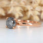 1.27 CT Round Brilliant Cut Salt and Pepper Diamond Rose Gold Wedding Ring
