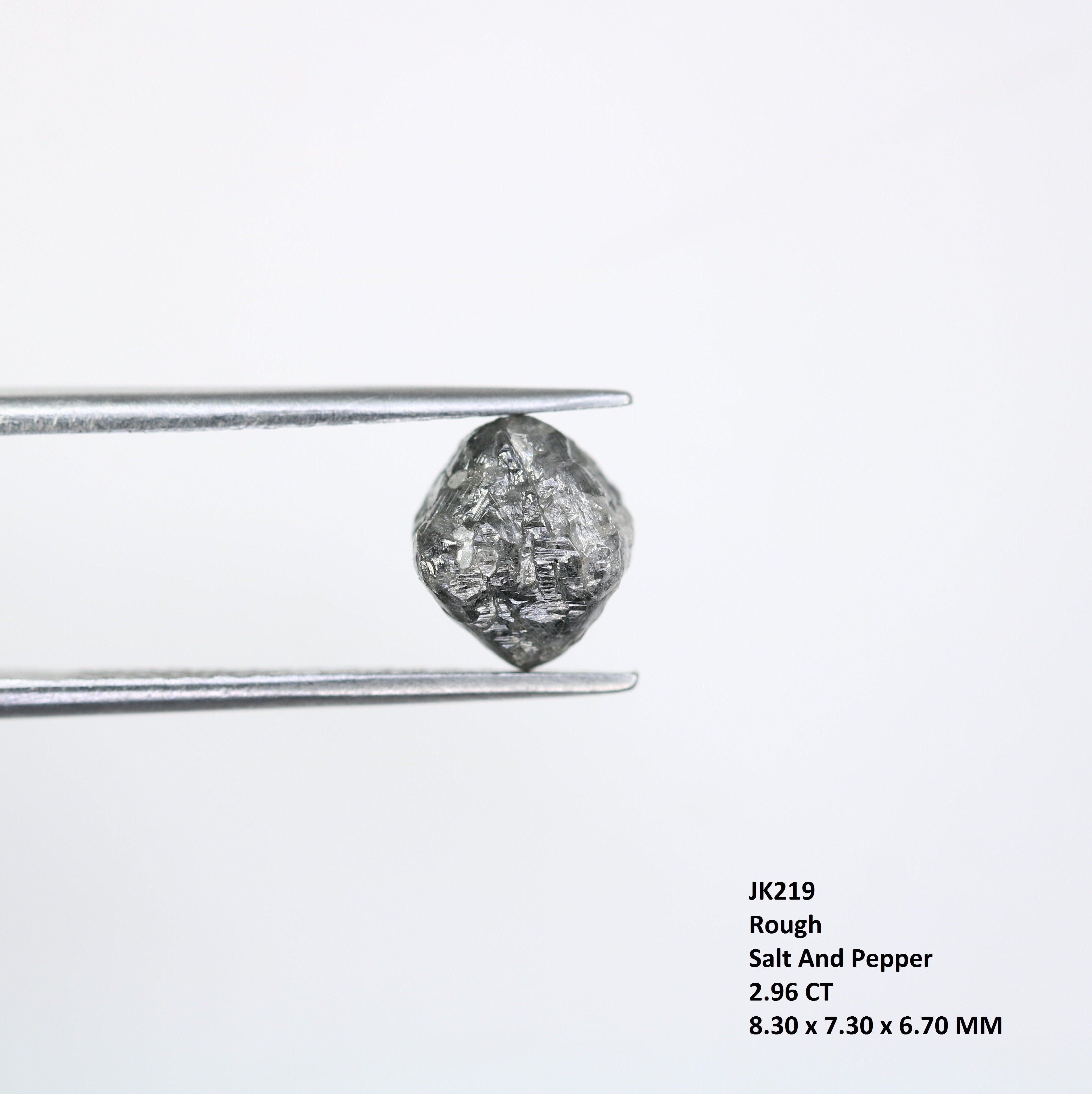 2.96 CT Salt And Pepper Uncut Rough Raw Diamond For Engagement Ring