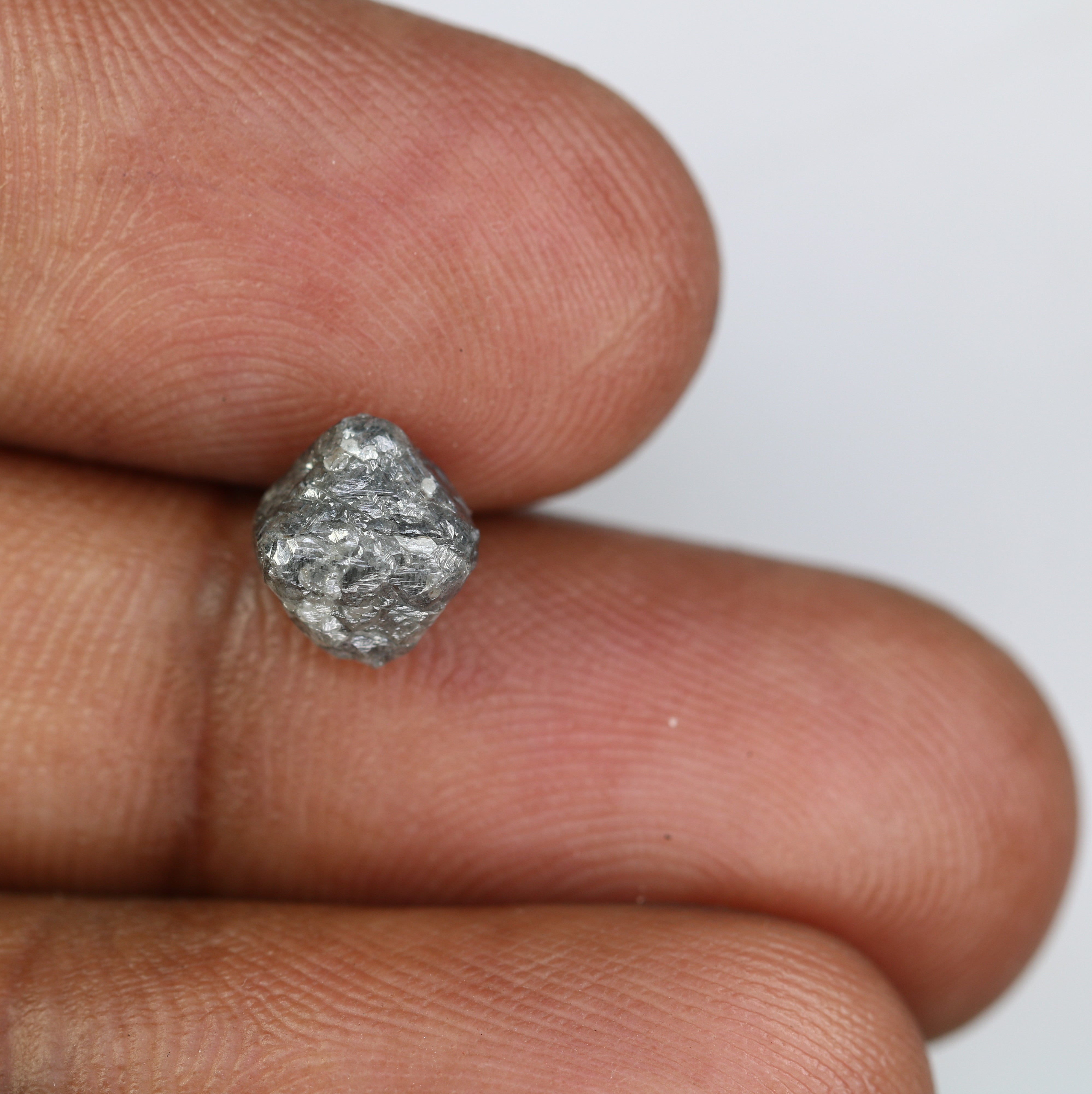 2.96 CT Salt And Pepper Uncut Rough Raw Diamond For Engagement Ring