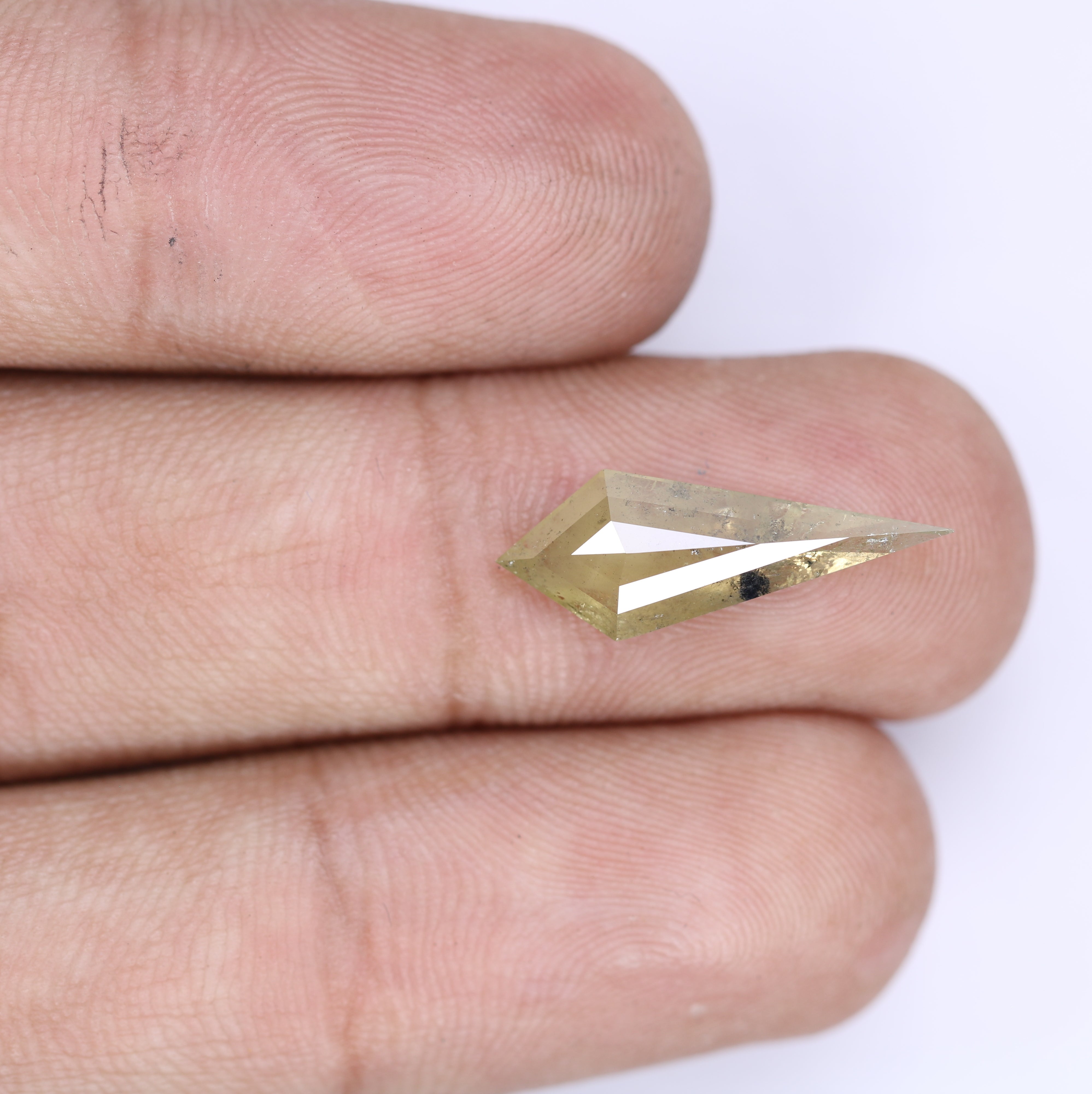 3.00 CT Natural Light Green Fancy Kite Shape Diamond For Engagement Ring