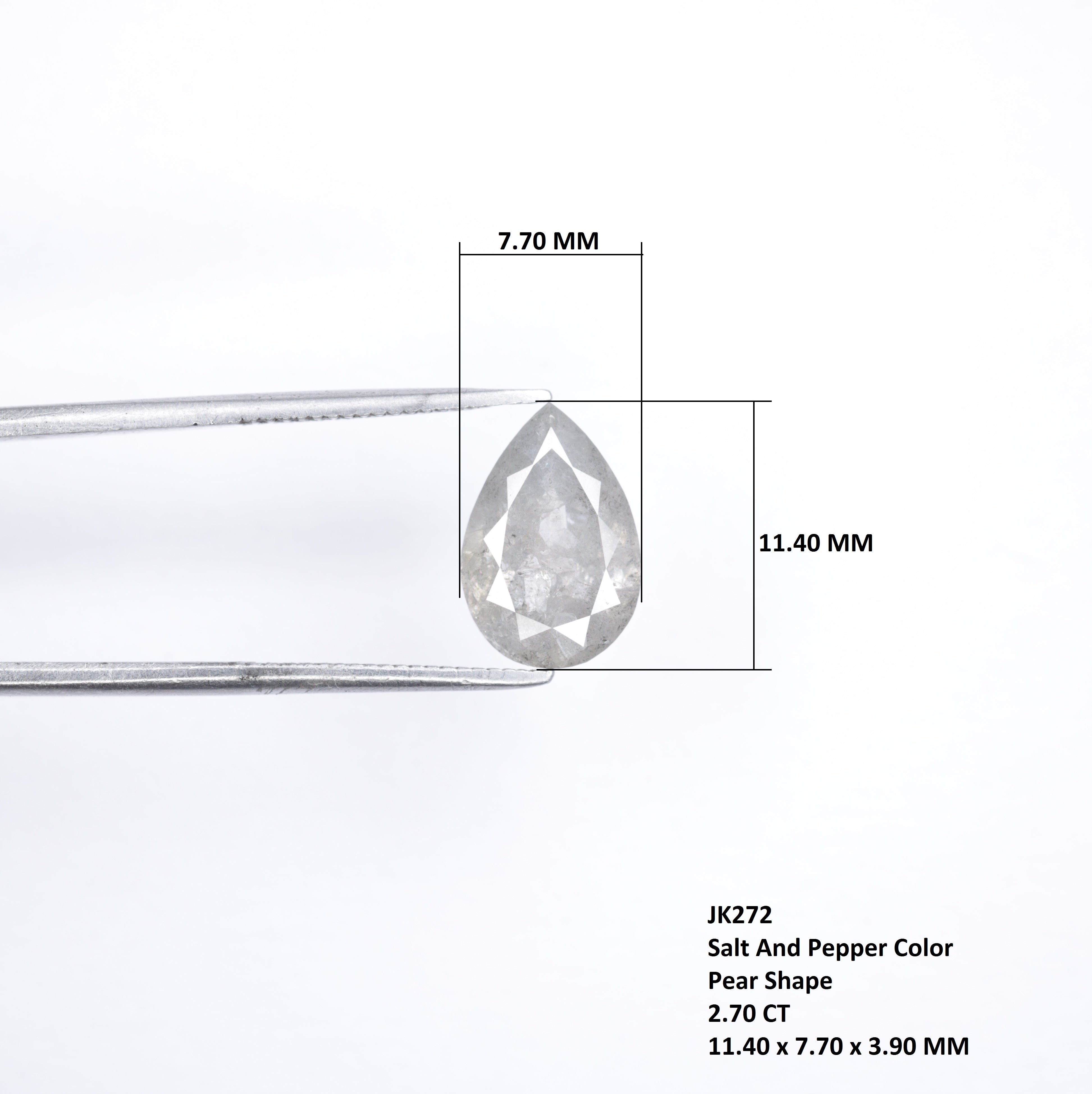 2.70 CT Unique Pear Shape Salt And Pepper Diamond For Wedding Anniversary Ring
