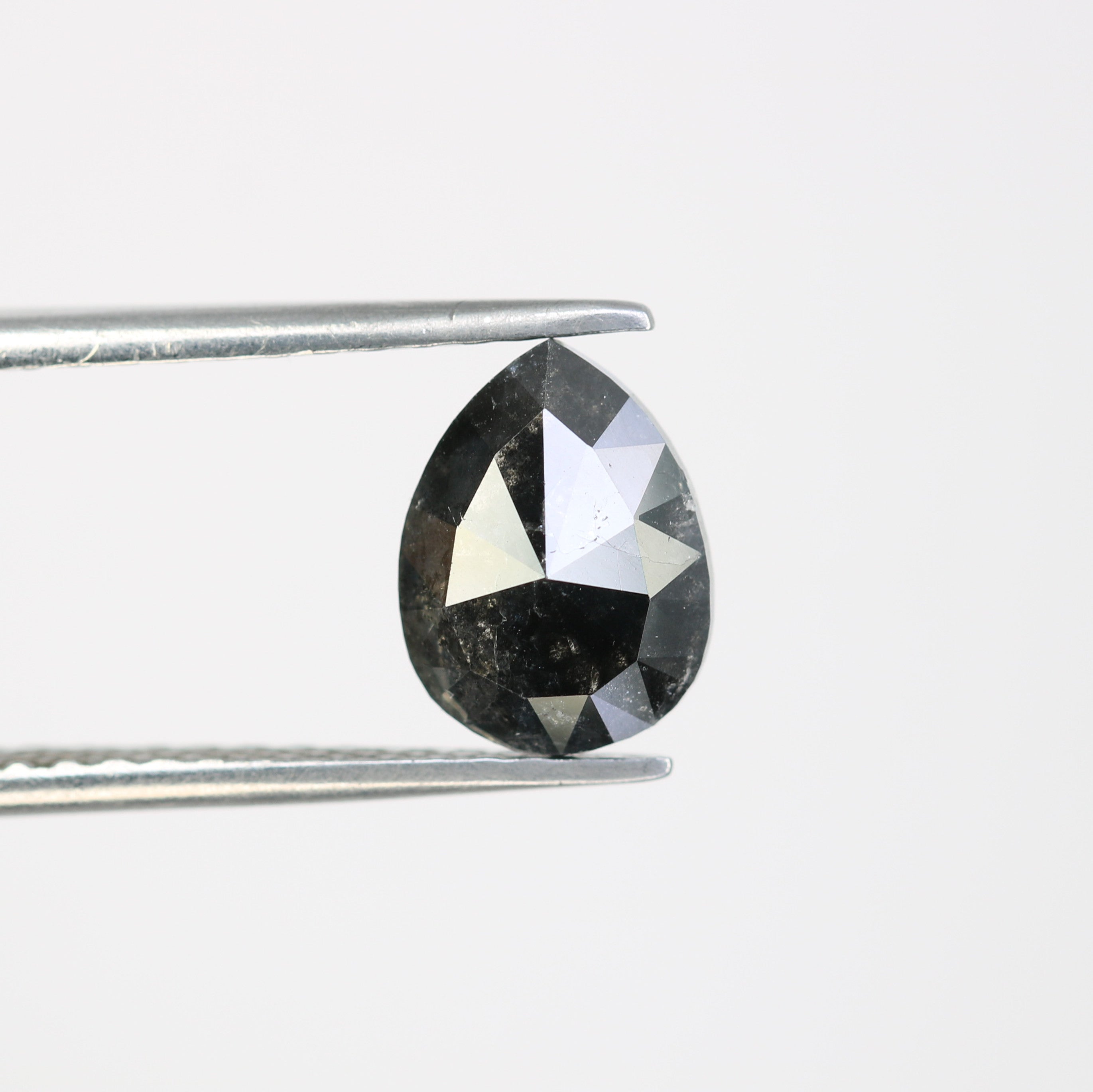 1.96 CT Pear Cut Diamond Salt And Pepper Diamond For Engagement Ring