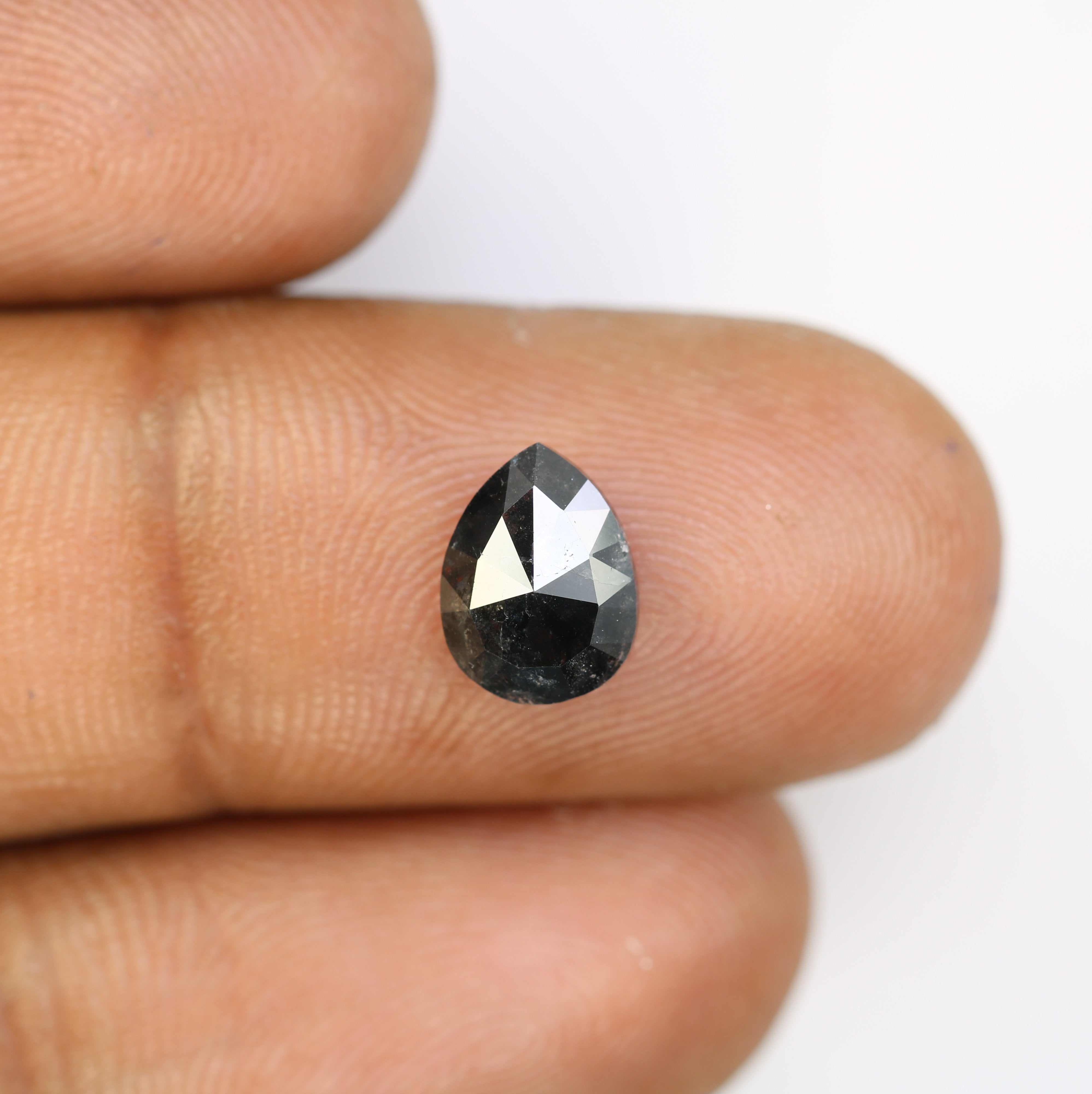 1.96 CT Pear Cut Diamond Salt And Pepper Diamond For Engagement Ring