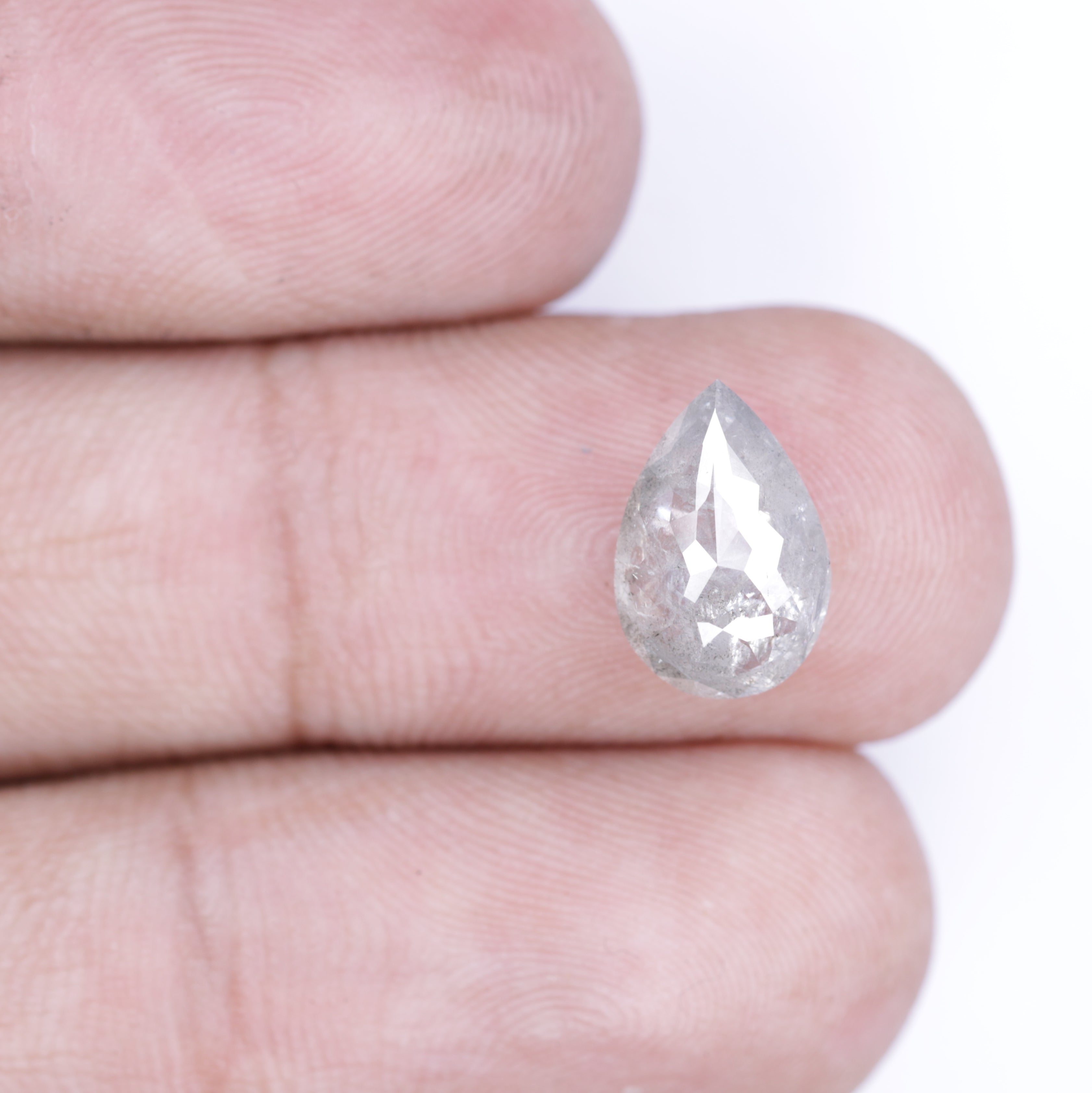2.70 CT Unique Pear Shape Salt And Pepper Diamond For Wedding Anniversary Ring