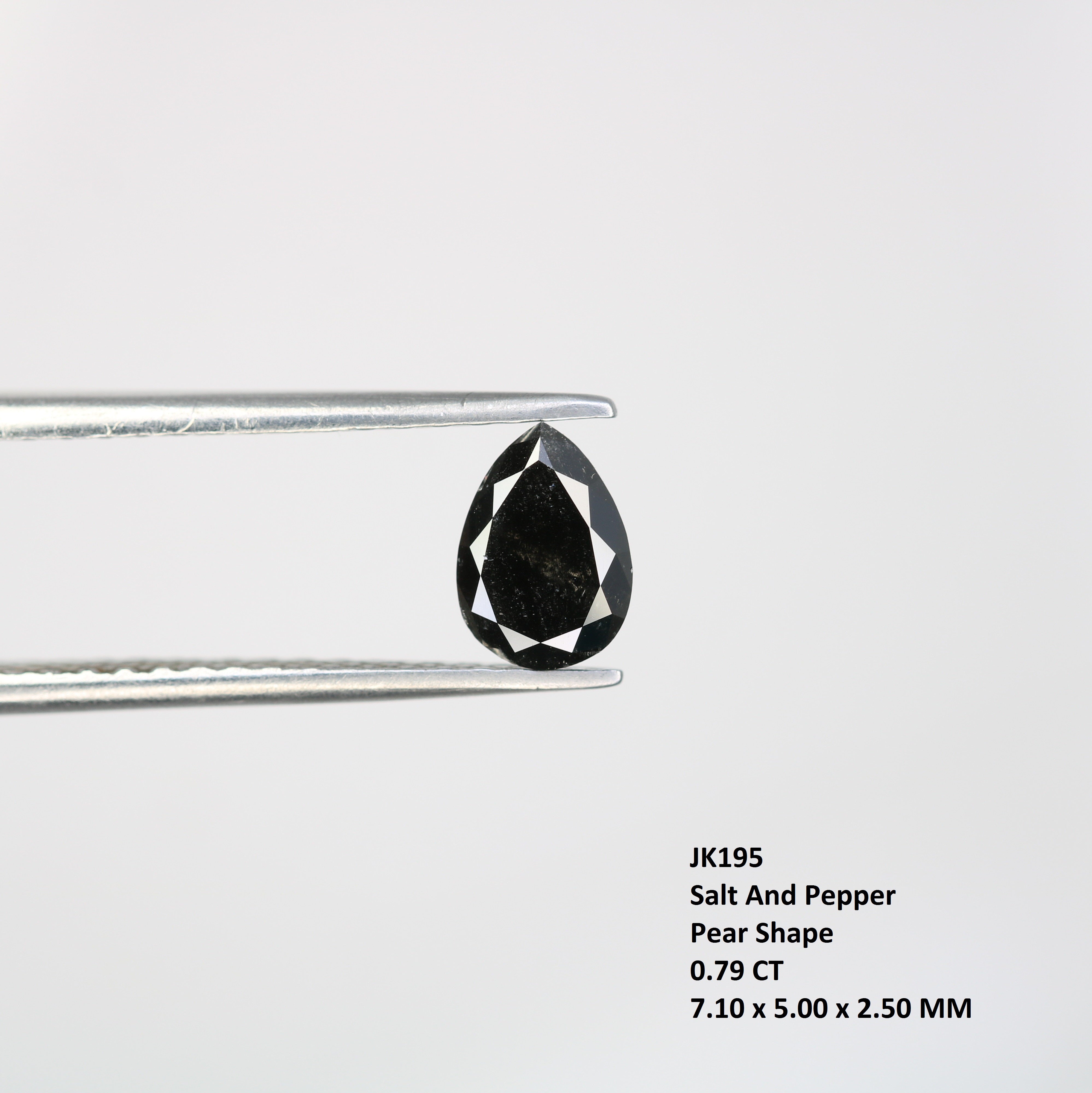 0.79 CT Pear Shape Salt And Pepper Loose Diamond For Engagement Ring
