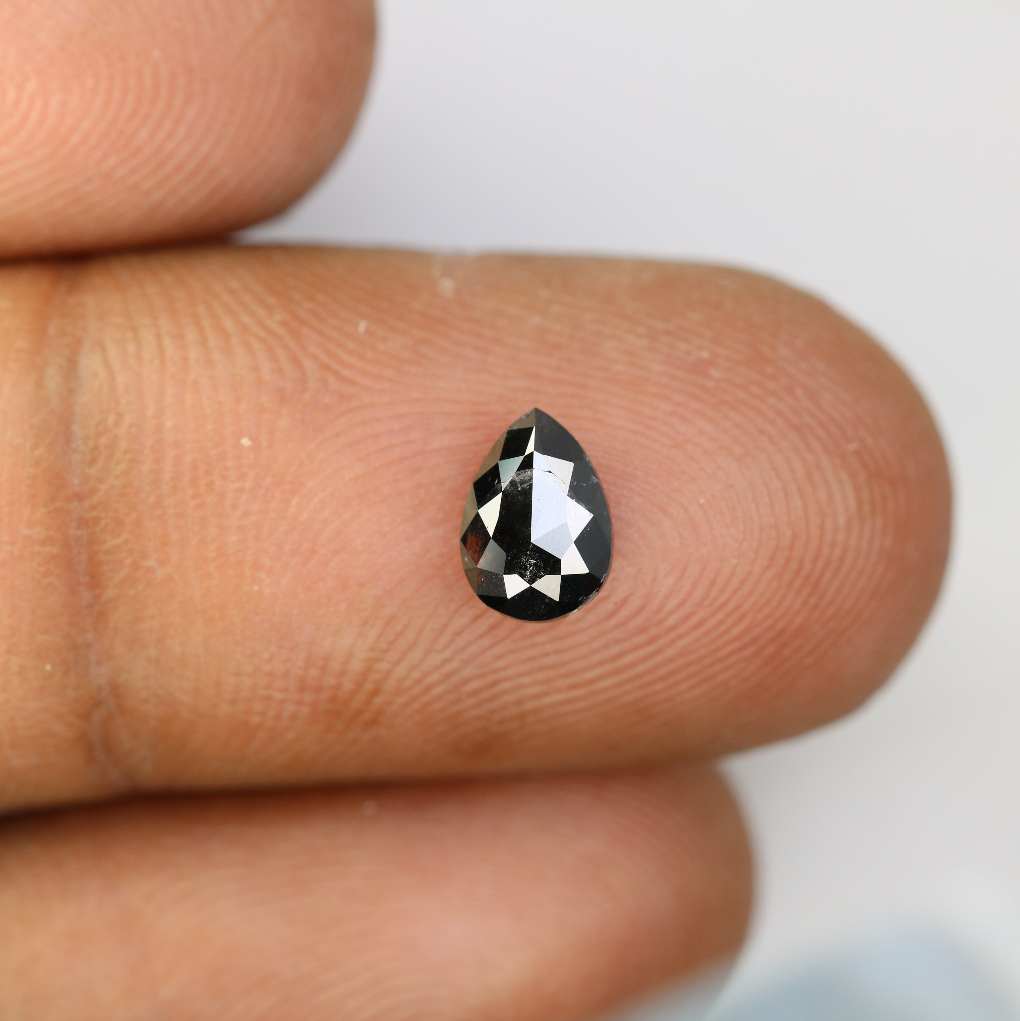 0.79 CT Pear Shape Salt And Pepper Loose Diamond For Engagement Ring