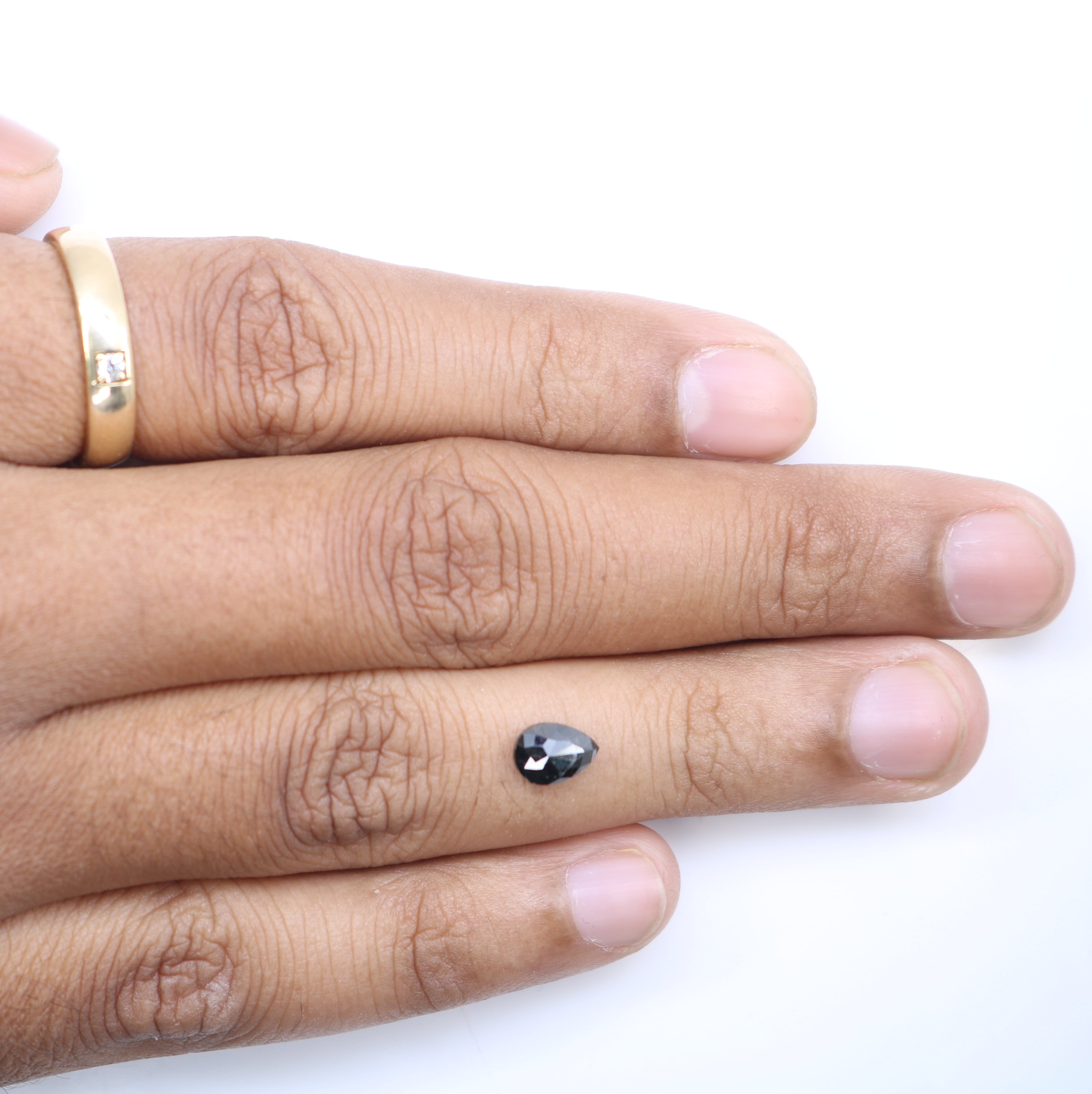 0.79 CT Pear Shape Salt And Pepper Loose Diamond For Engagement Ring