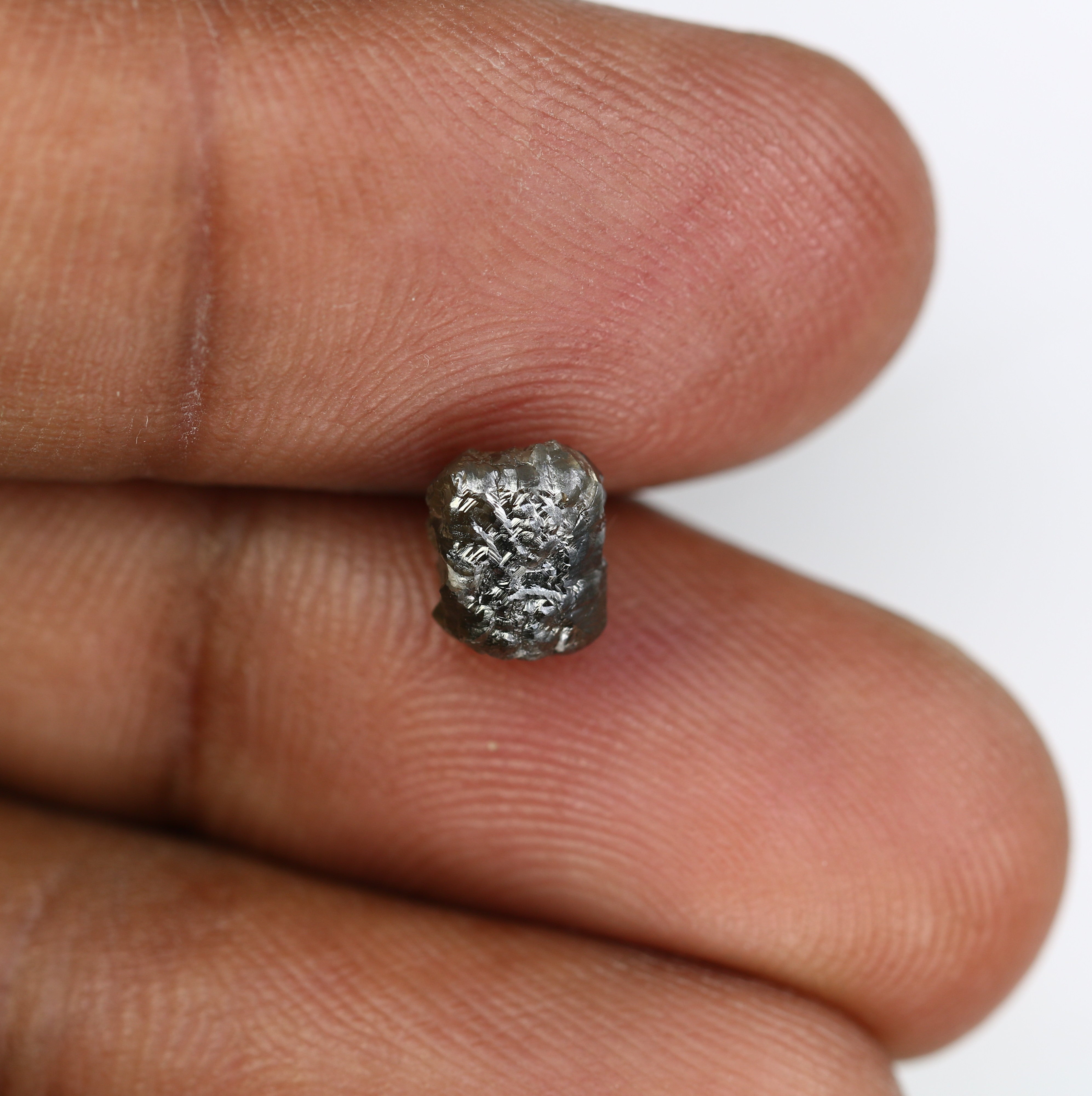 2.57 CT Rough Raw Irregular Cut Salt And Pepper Diamond For Engagement Ring