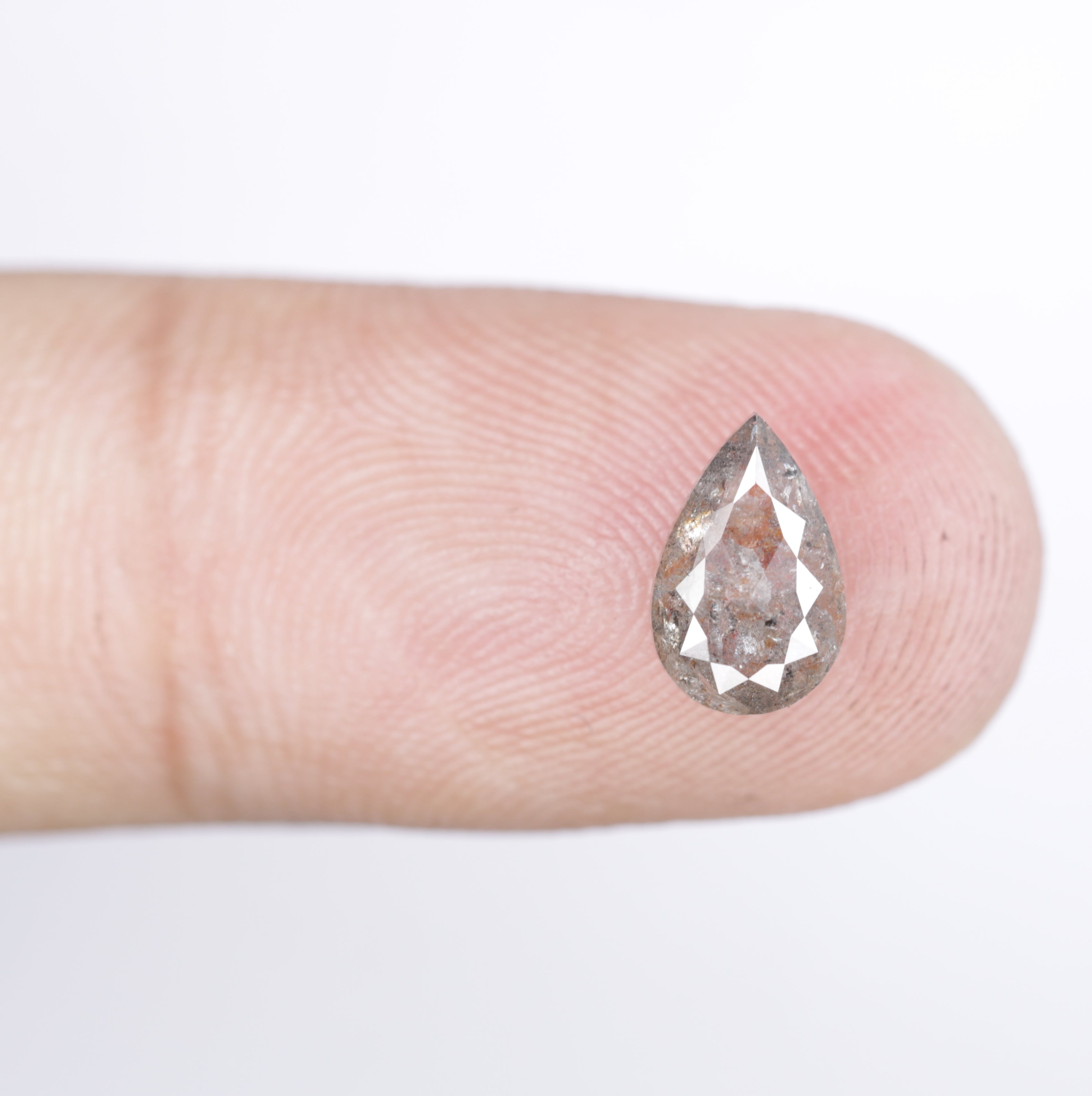 1.31 CT Fancy Pear Shape Salt And Pepper Diamond For Wedding Ring