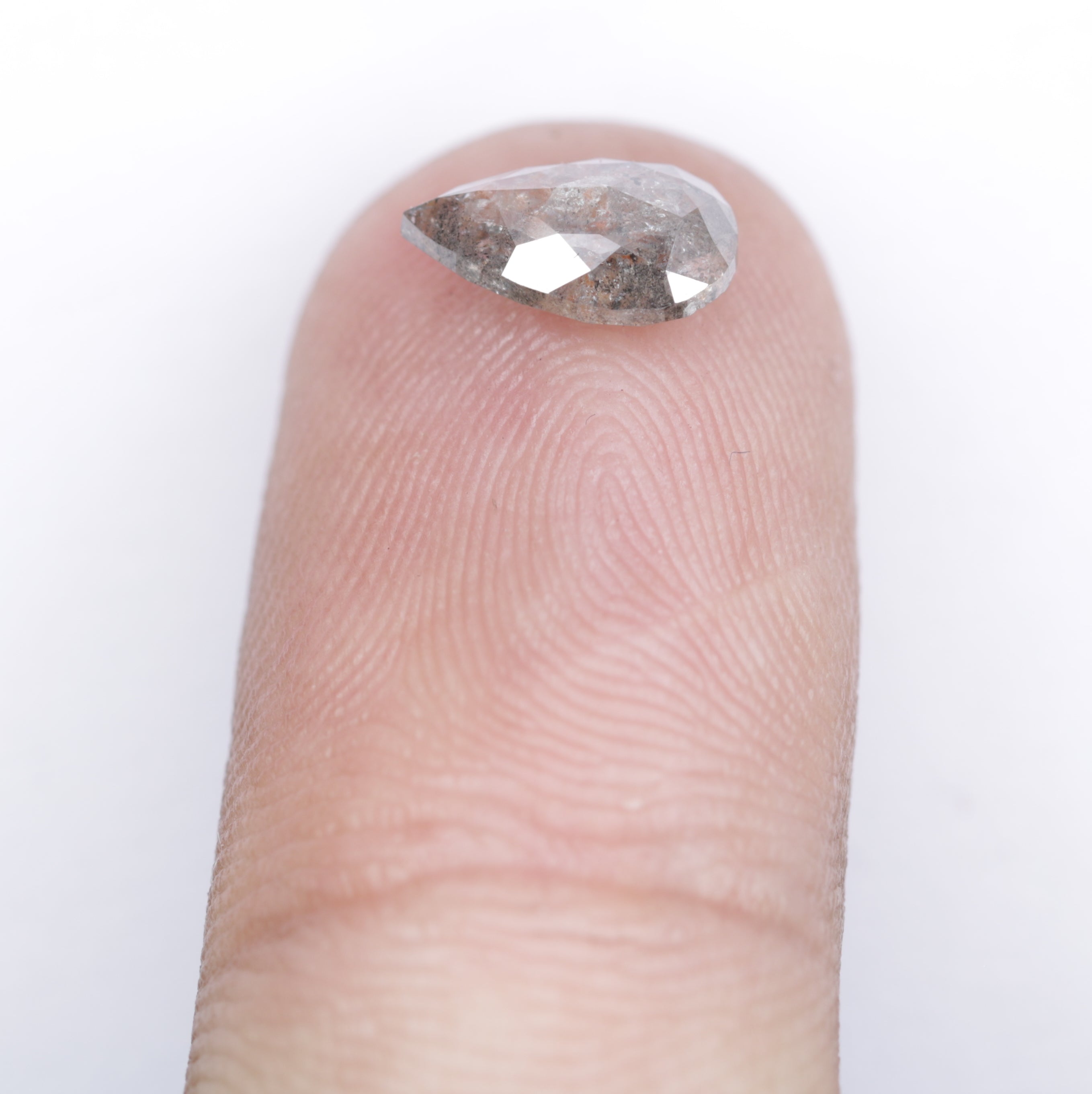 1.31 CT Fancy Pear Shape Salt And Pepper Diamond For Wedding Ring