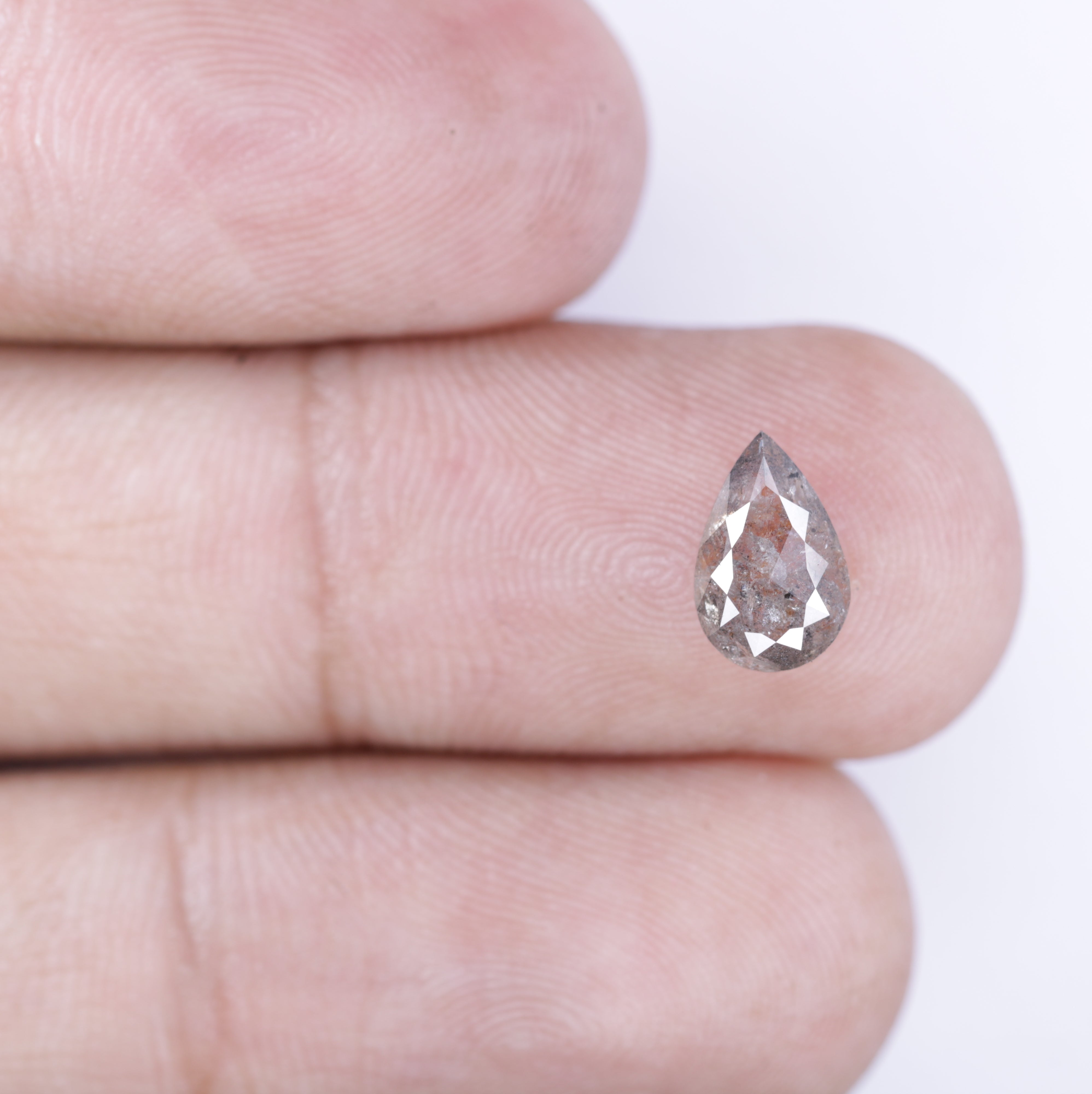 1.31 CT Fancy Pear Shape Salt And Pepper Diamond For Wedding Ring