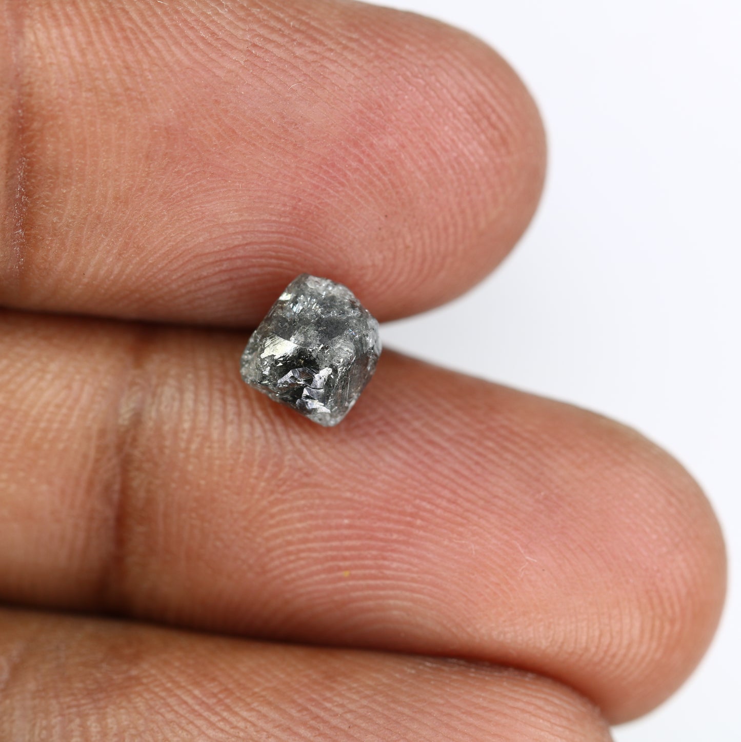 2.02 CT Uncut Salt And Pepper Rough Raw Diamond For Engagement Ring