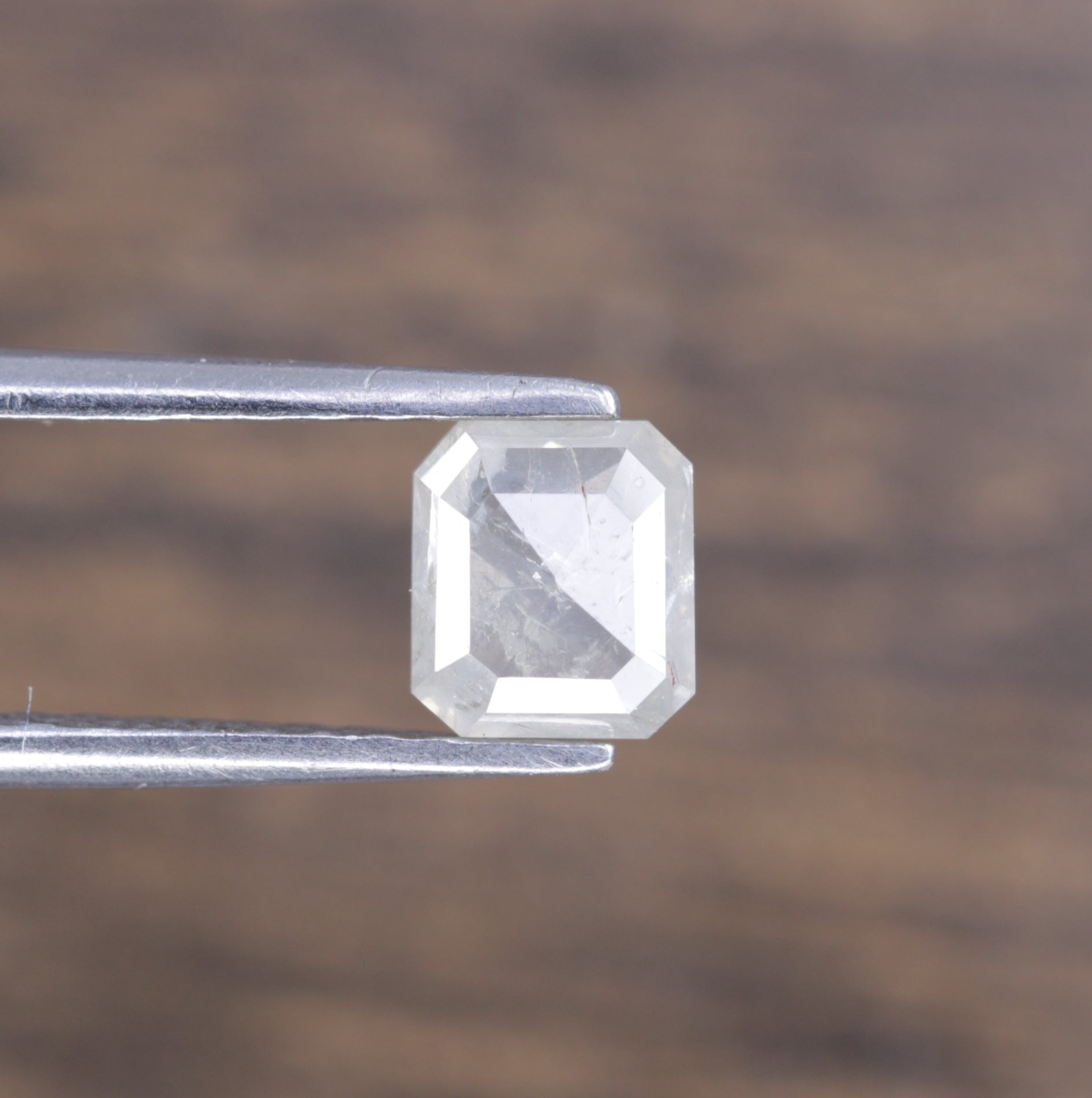 0.73 CT Emerald Shape Polished Grey Diamond For Engagement Ring