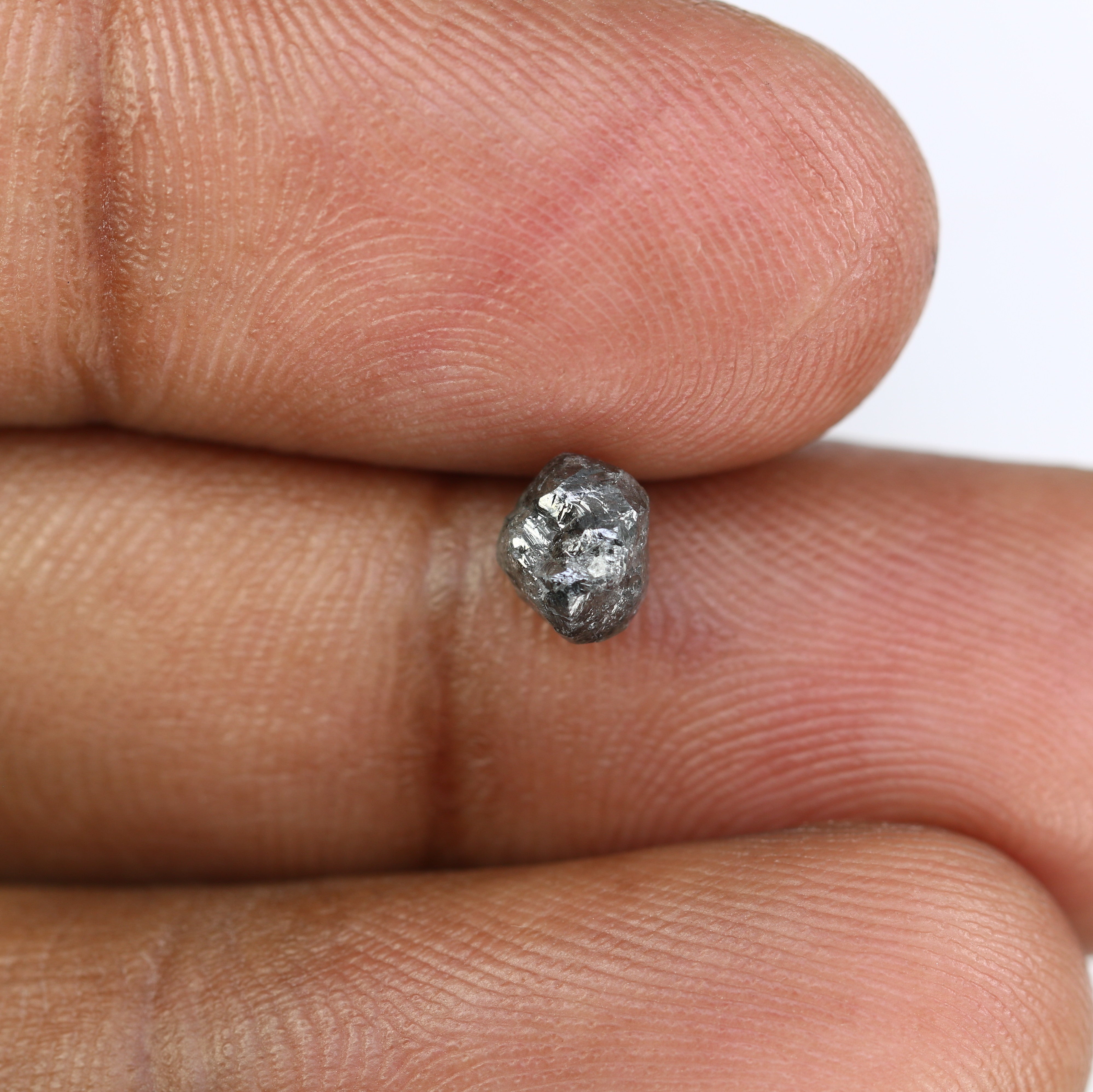 1.25 CT Rough Salt And Pepper Irregular Cut Raw Diamond For Engagement Ring