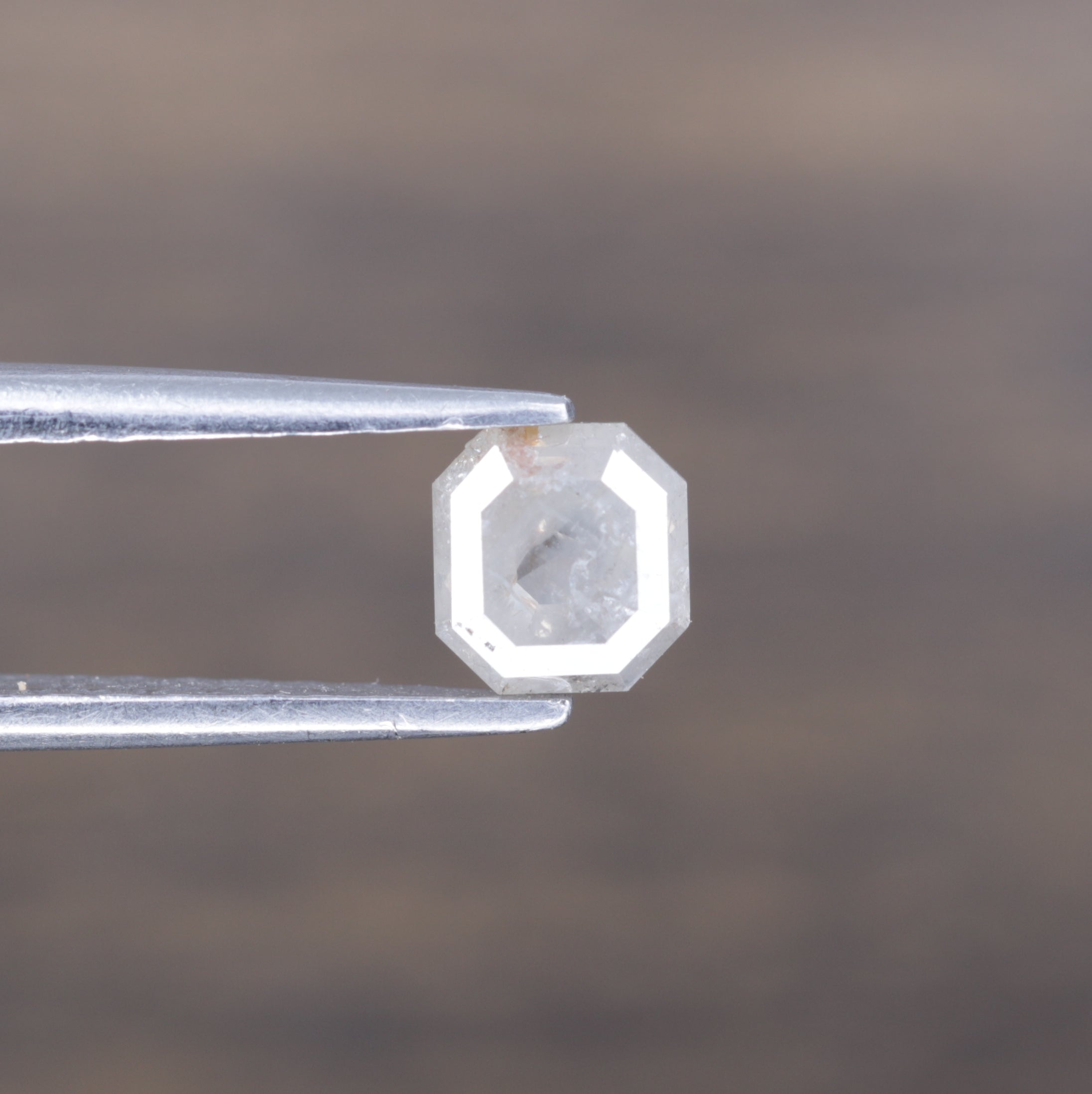 0.66 CT Unique Asscher Shape Natural Grey Diamond For Promise Ring