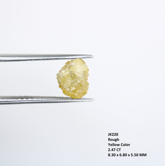 2.47 CT Yellow Rough Irregular Cut Raw Diamond For Engagement Ring