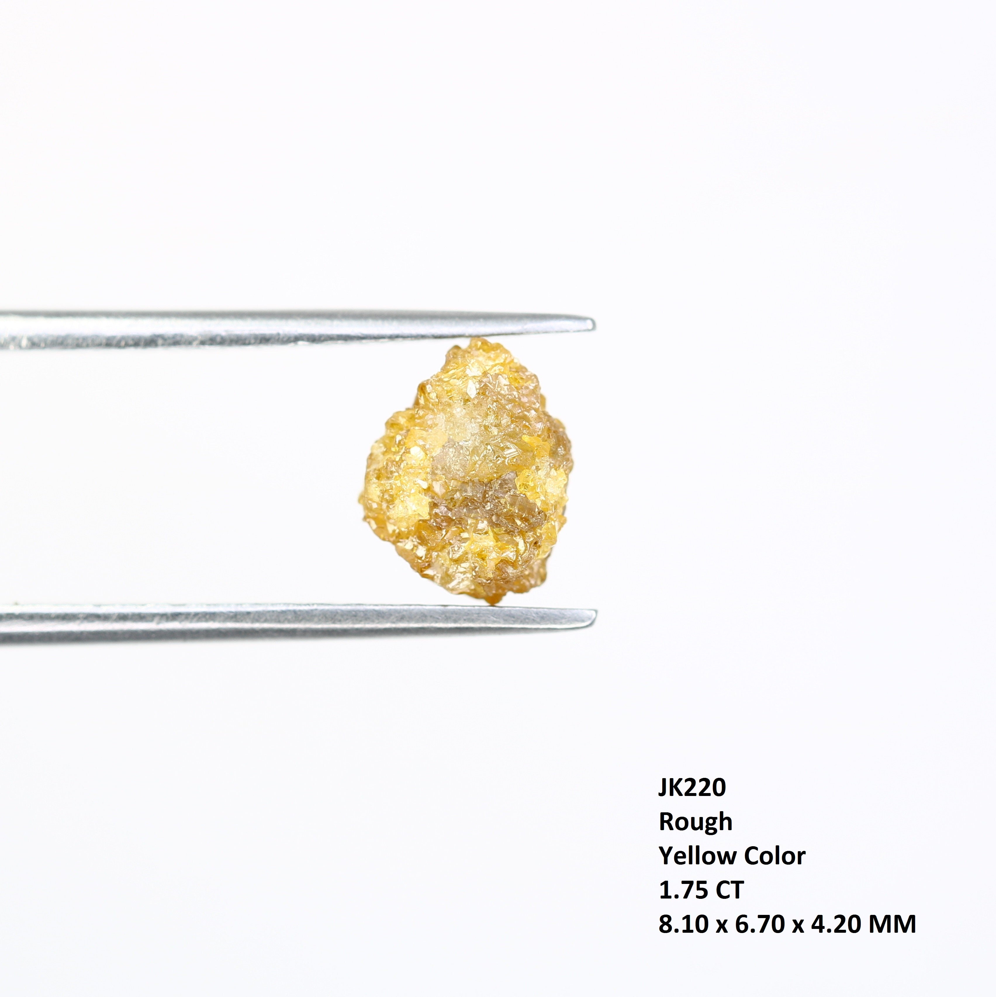 1.75 CT Rough Yellow Irregular Cut Raw Diamond For Engagement Ring