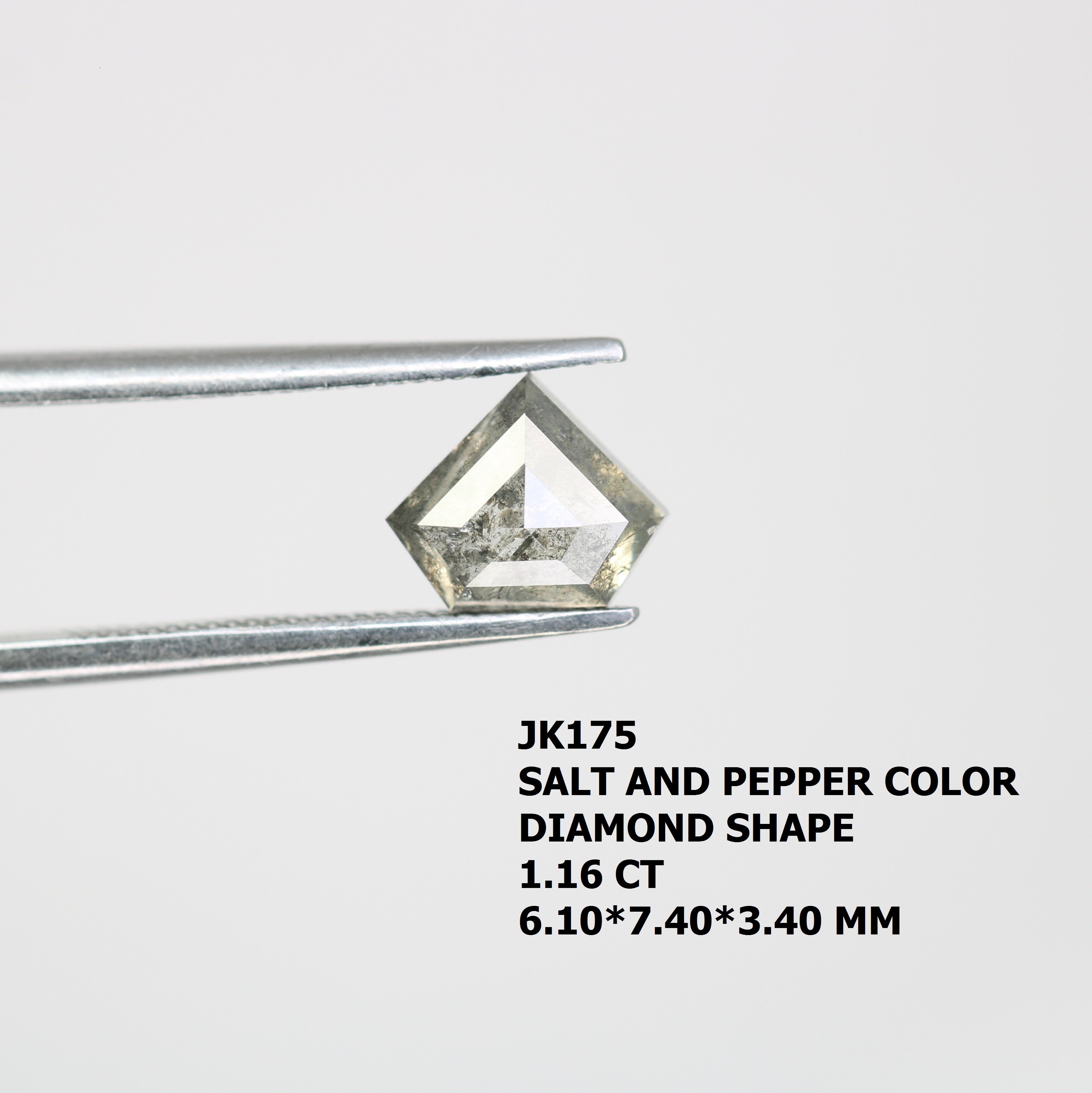 1.16 CT Diamond Shape Salt And Pepper Diamond For Engagement Ring
