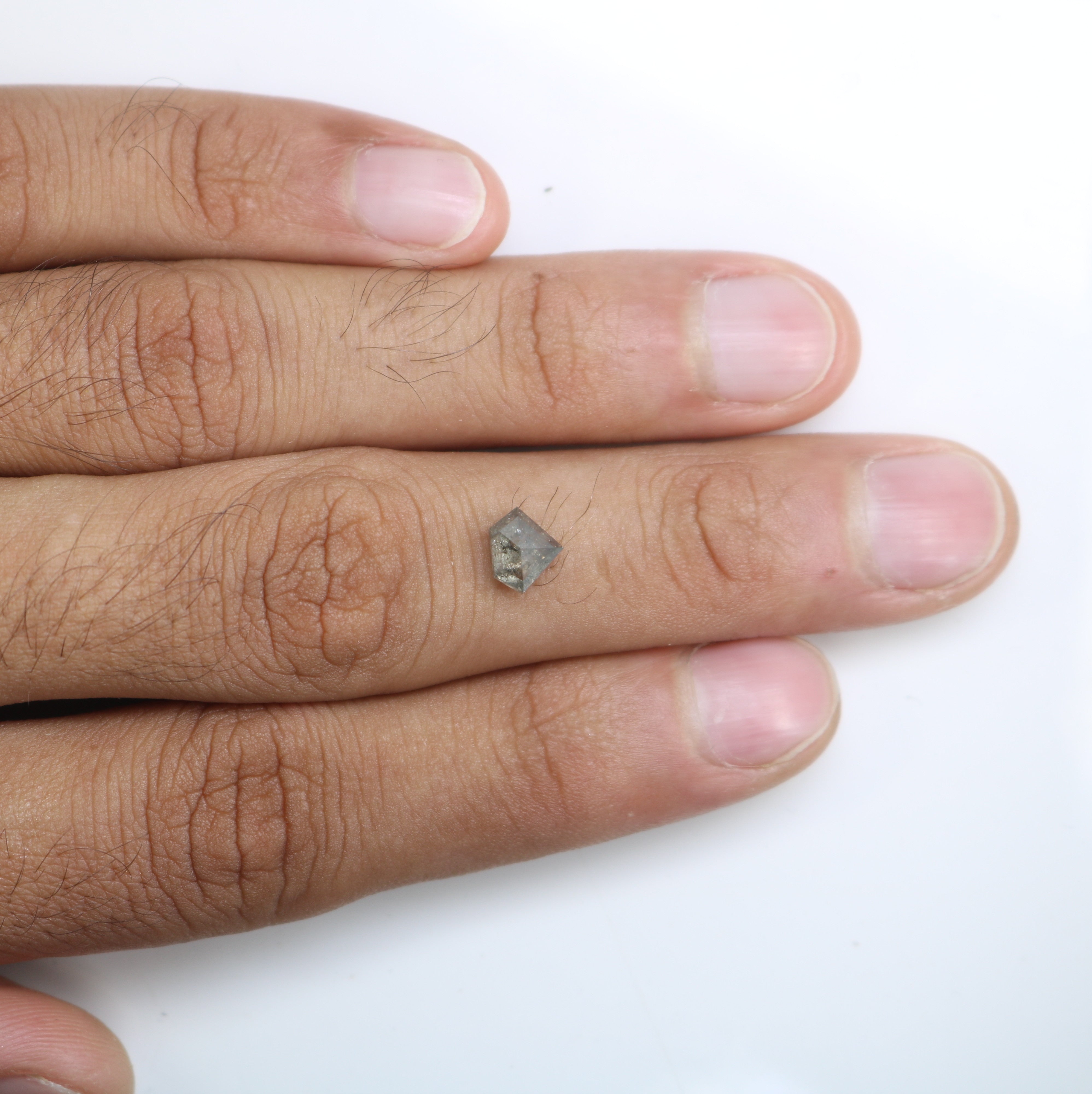 1.16 CT Diamond Shape Salt And Pepper Diamond For Engagement Ring