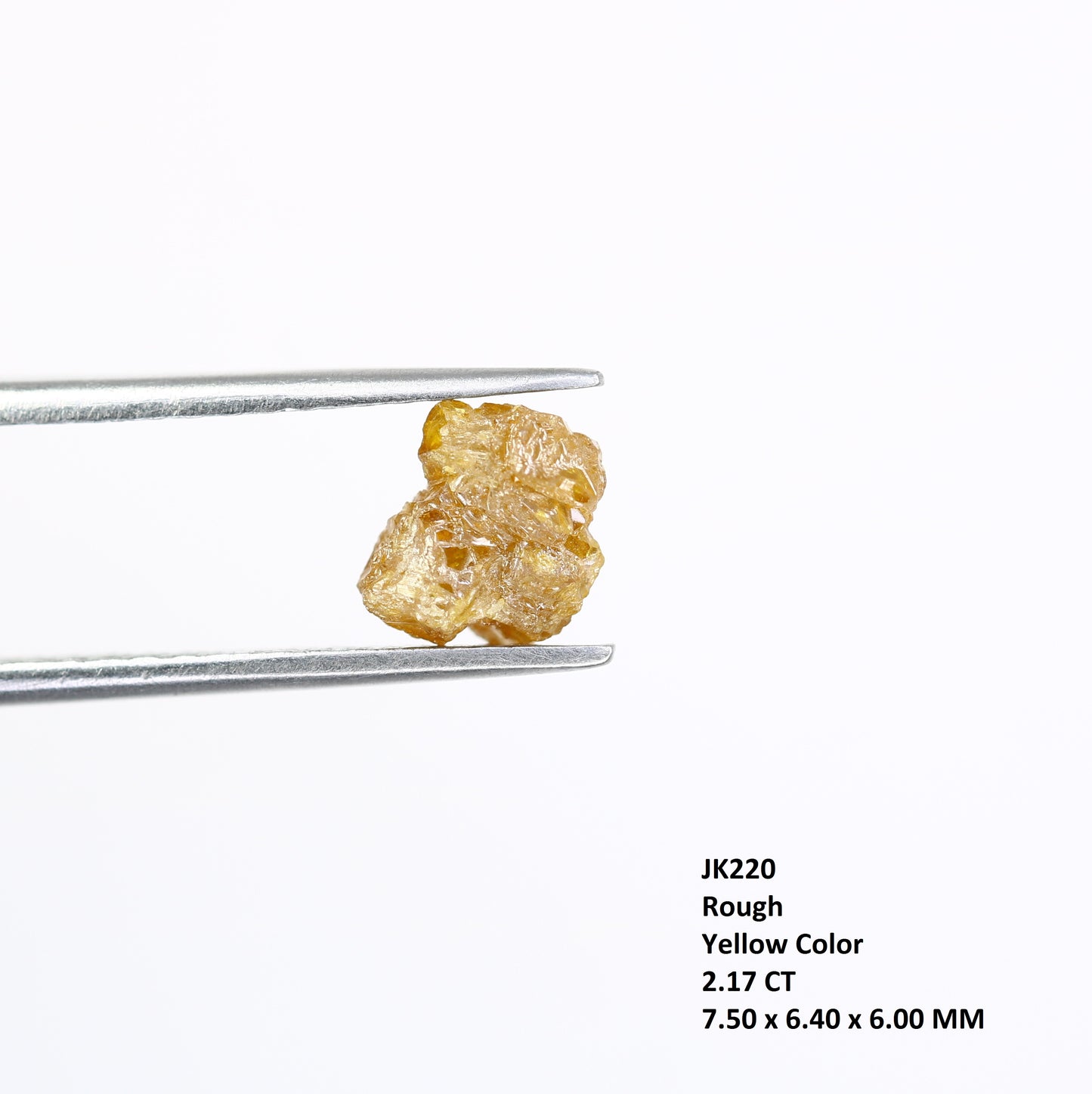 2.17 CT Yellow Rough Irregular Cut Raw Diamond For Engagement Ring