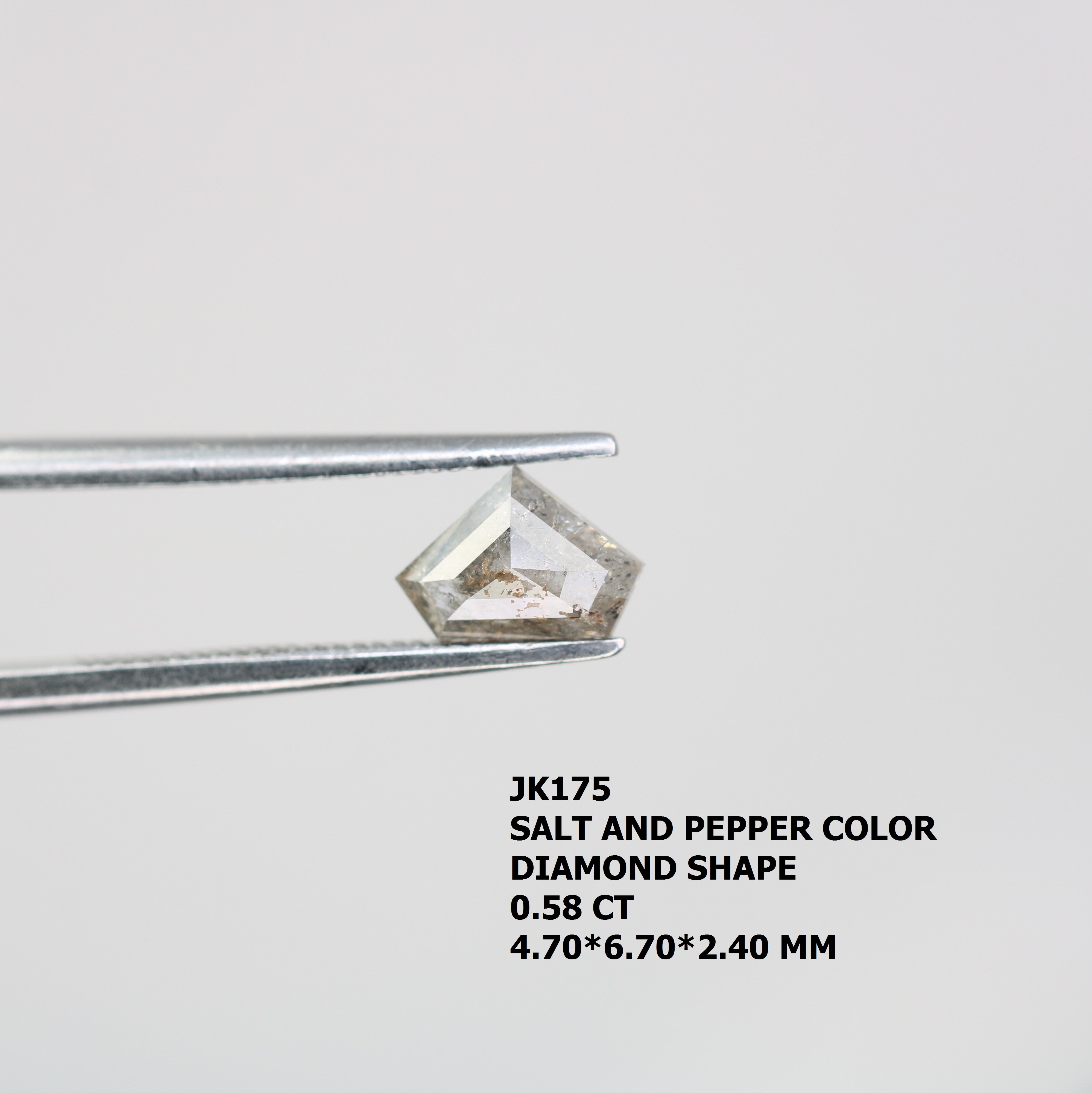 0.58 CT Diamond Cut Salt And Pepper Diamond For Engagement Ring
