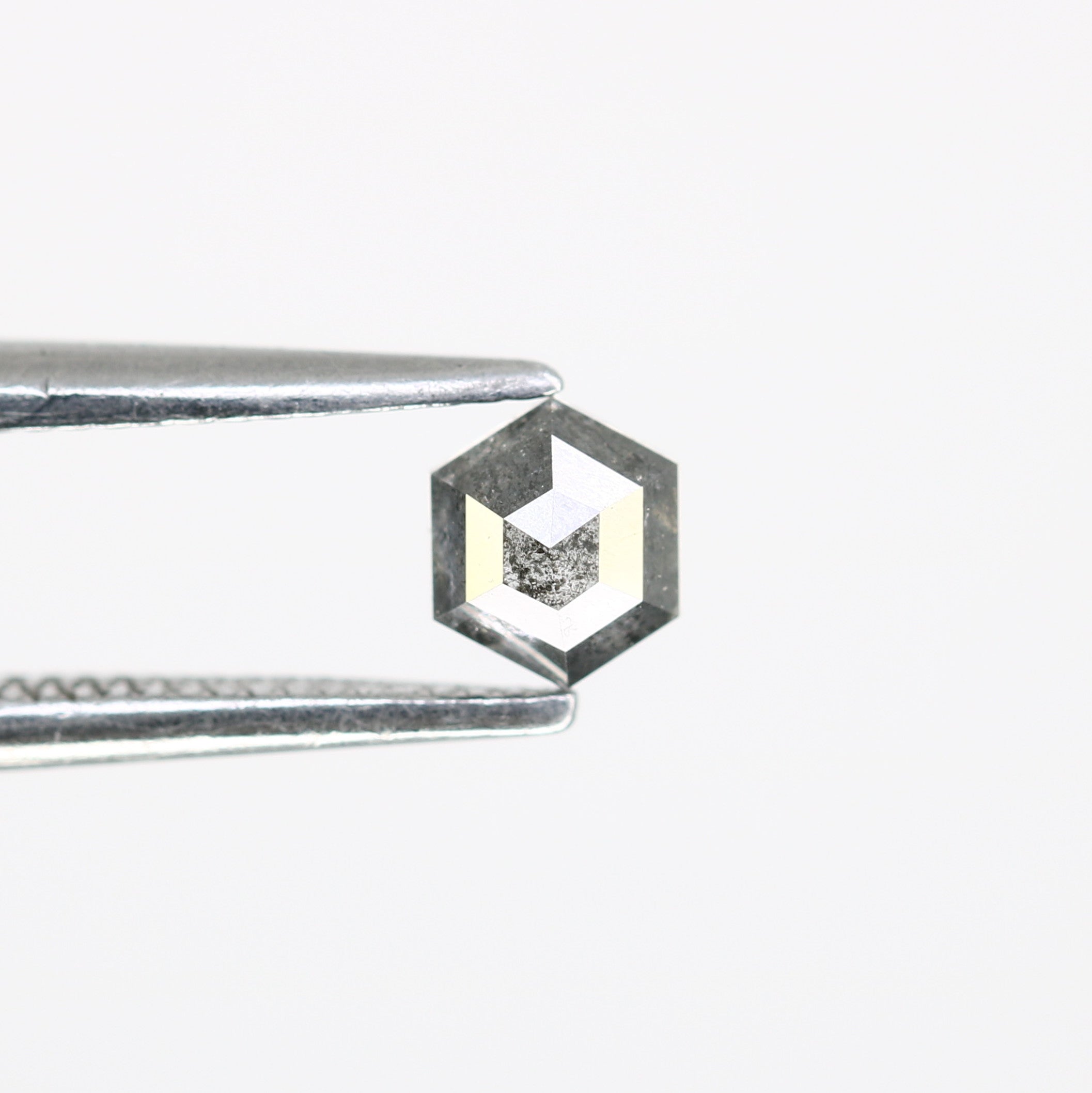 0.31 Carat Salt And Pepper 4.20 MM Hexagon Shape Diamond For Proposal Ring