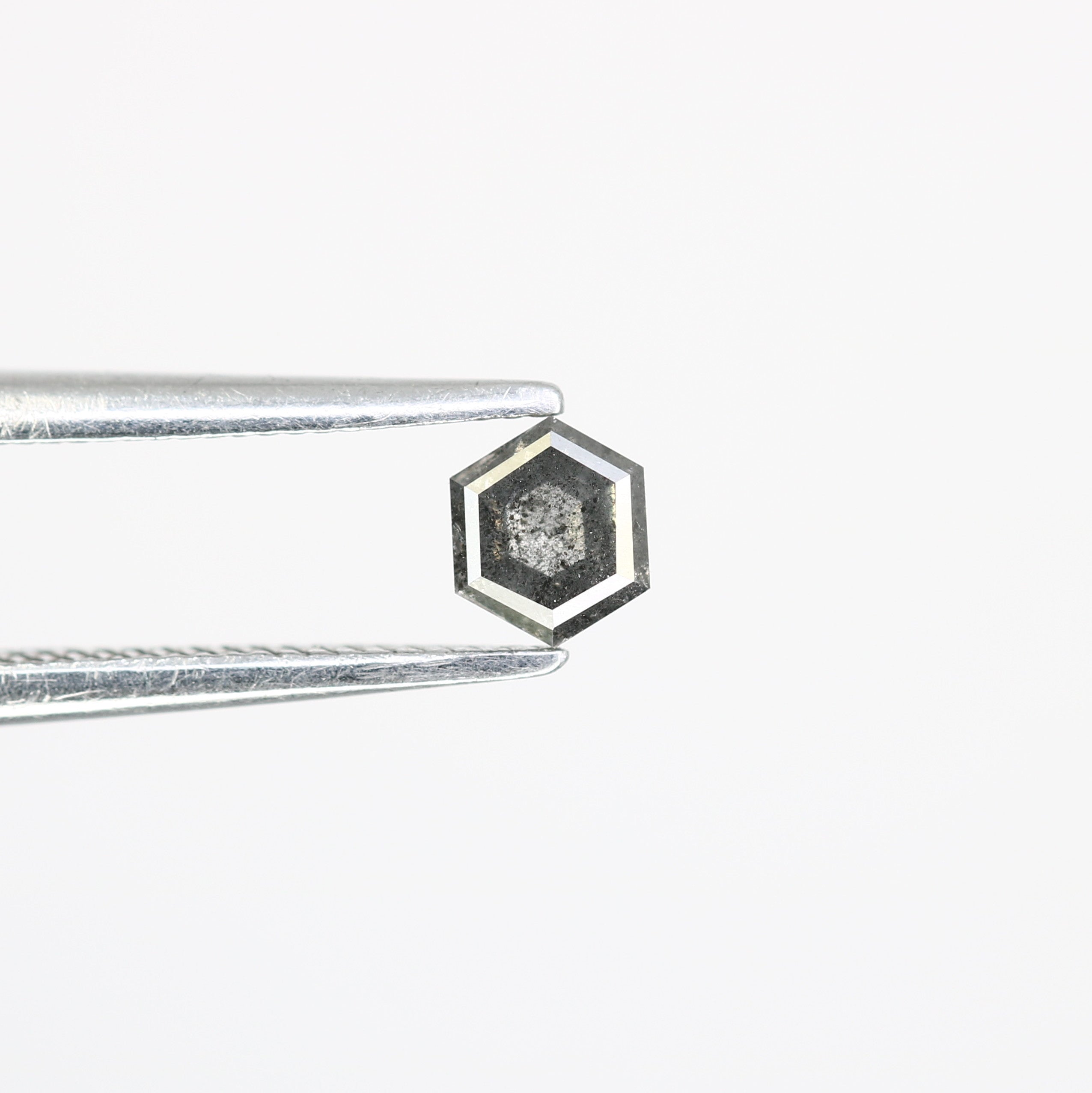 0.31 Carat Salt And Pepper 4.20 MM Hexagon Shape Diamond For Proposal Ring