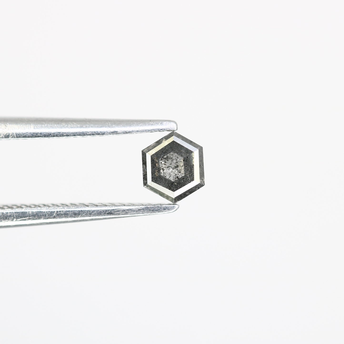 0.31 Carat Salt And Pepper 4.20 MM Hexagon Shape Diamond For Proposal Ring