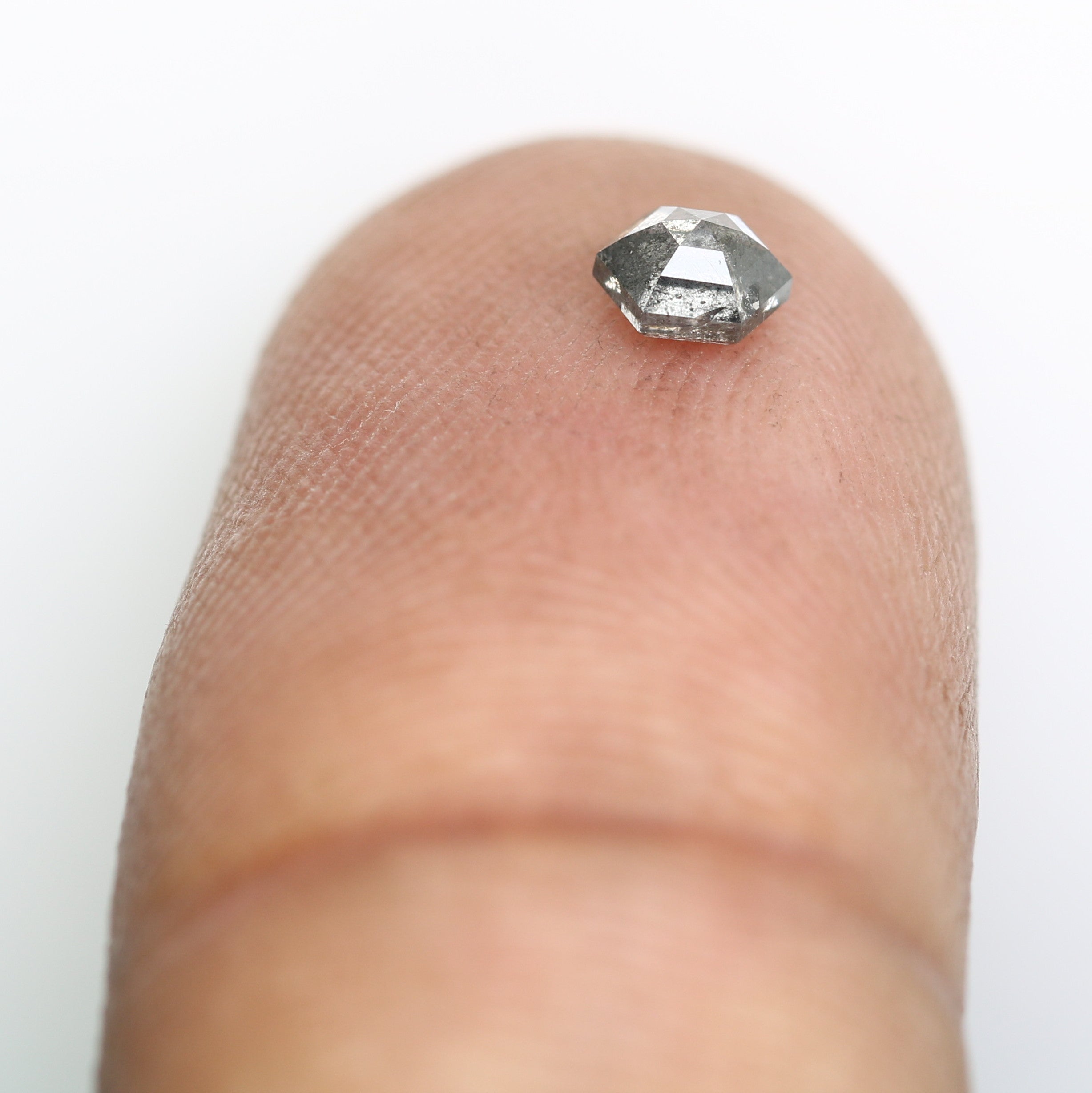 0.31 Carat Salt And Pepper 4.20 MM Hexagon Shape Diamond For Proposal Ring