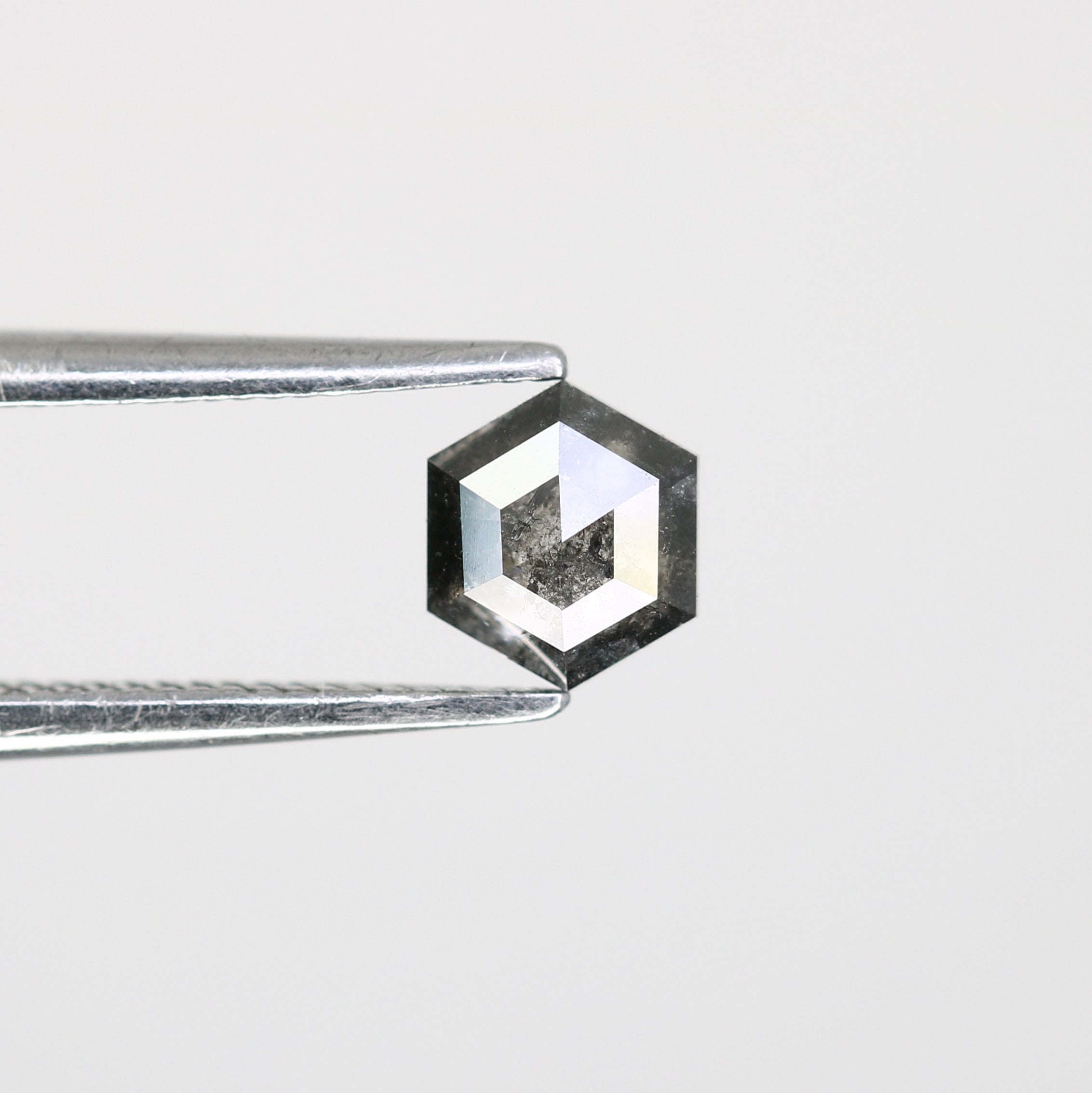 0.50 CT Salt And Pepper Hexagon Shaped 5.20 MM Diamond For Promise Ring