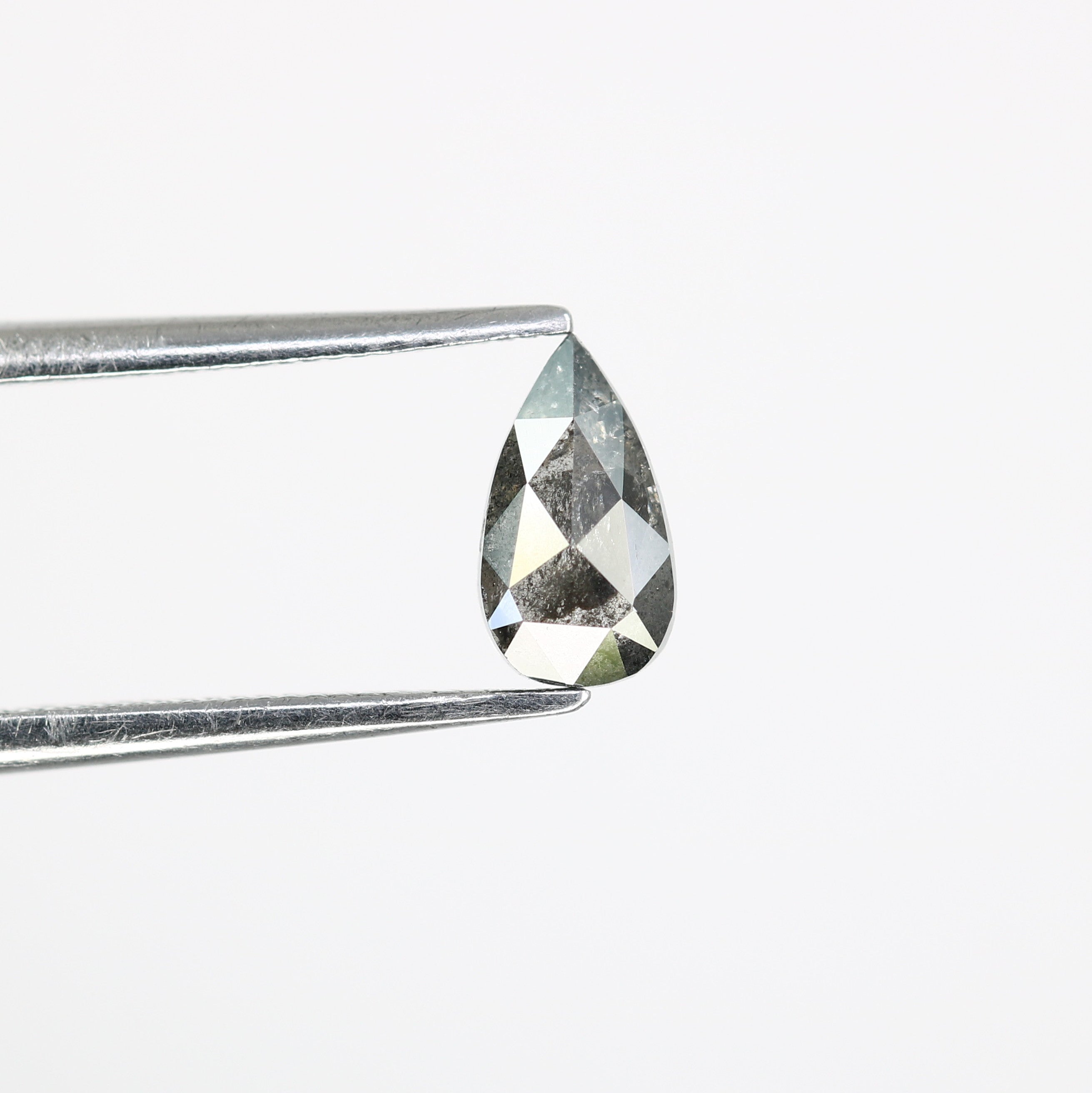 0.70 CT 7.30 MM Pear Shape Salt And Pepper Diamond For Engagement Ring