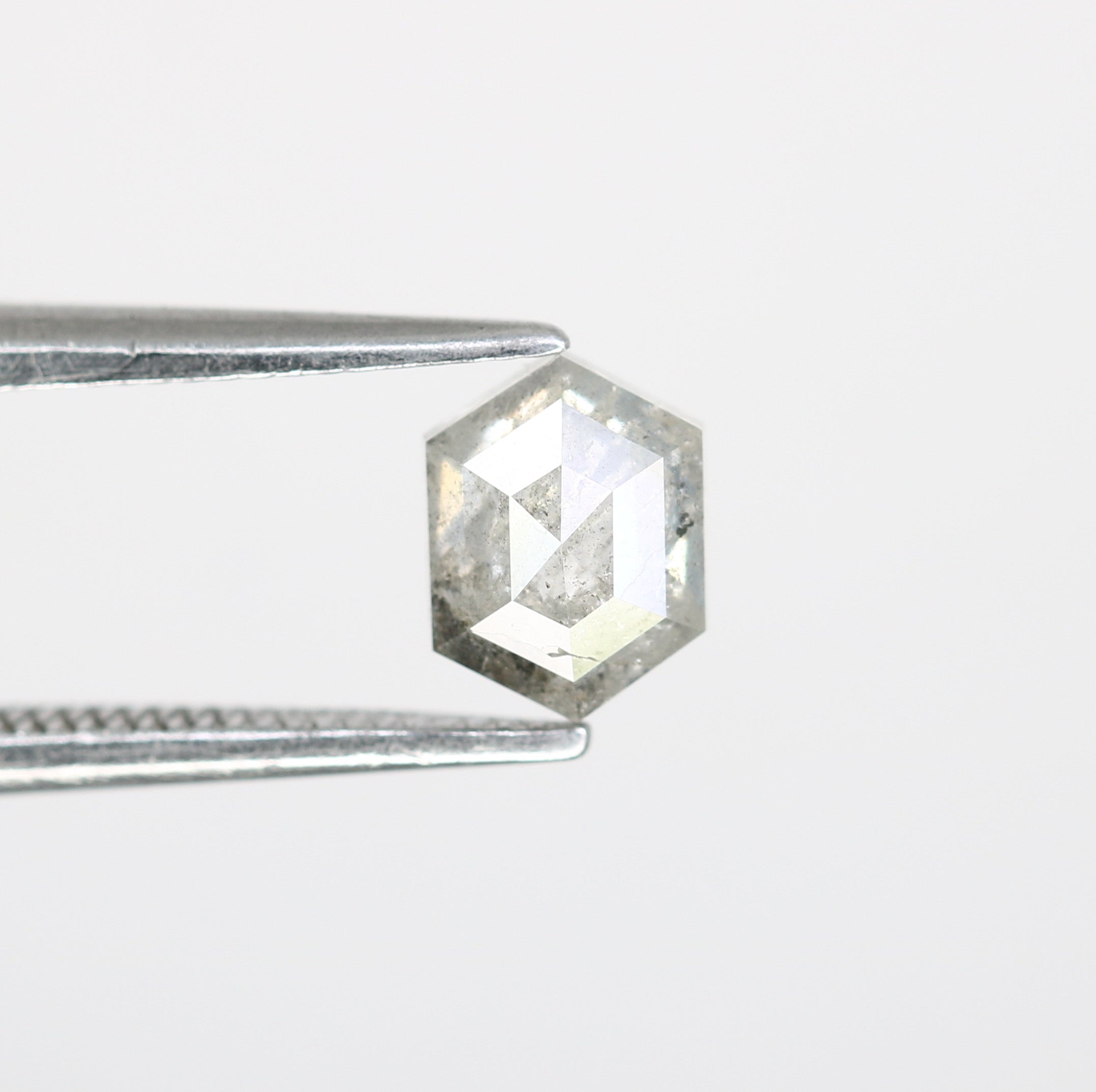 0.81 CT CT Elongated Hexagon Shape Salt And Pepper Diamond For Engagement Ring