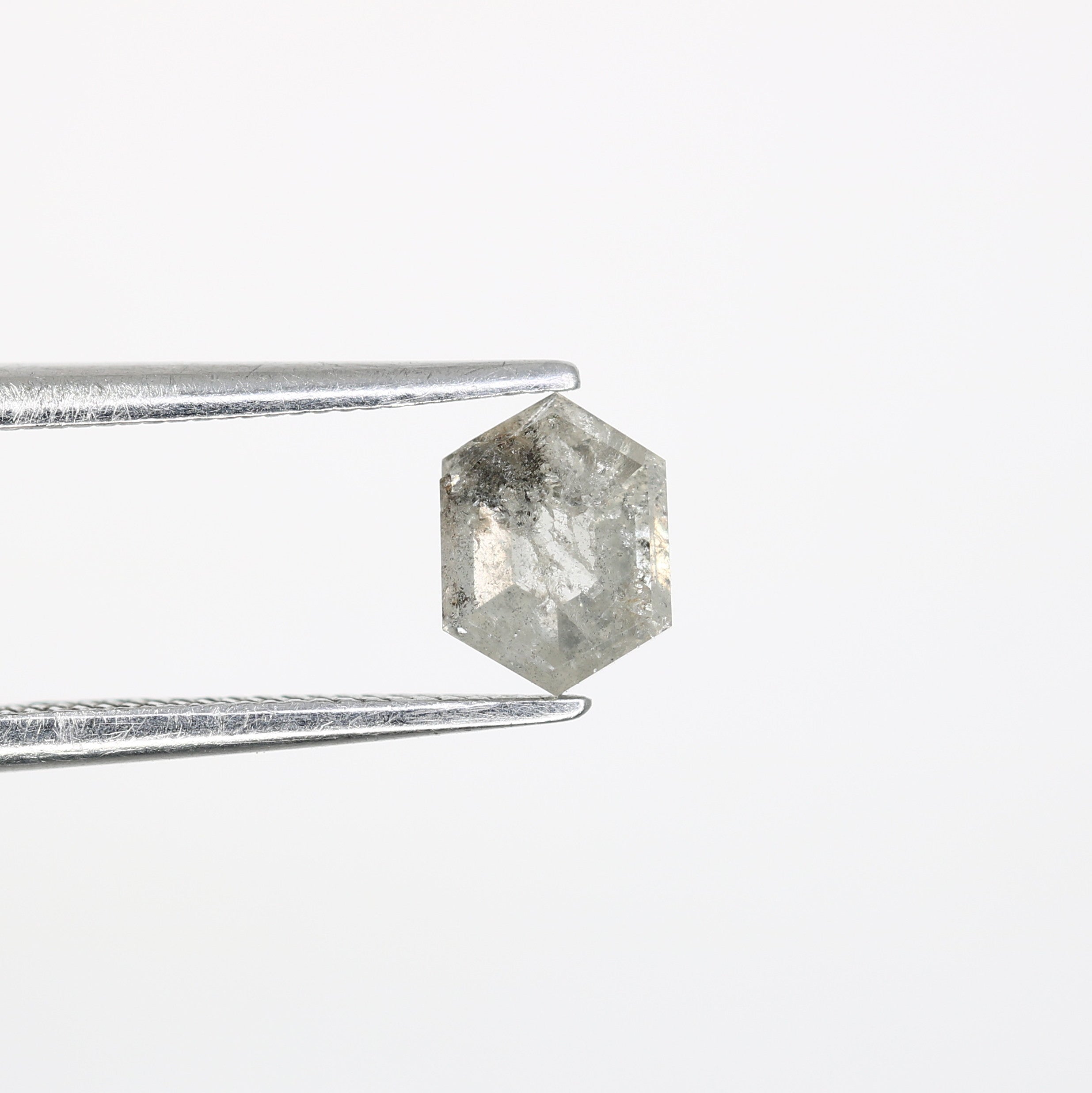 0.81 CT CT Elongated Hexagon Shape Salt And Pepper Diamond For Engagement Ring