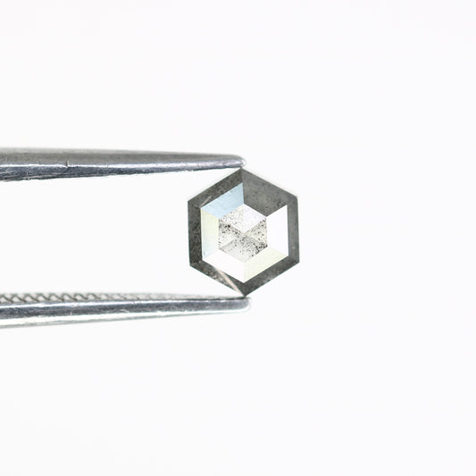0.91 CT Hexagon Shape 5.30 MM Salt And Pepper Diamond For Engagement Ring