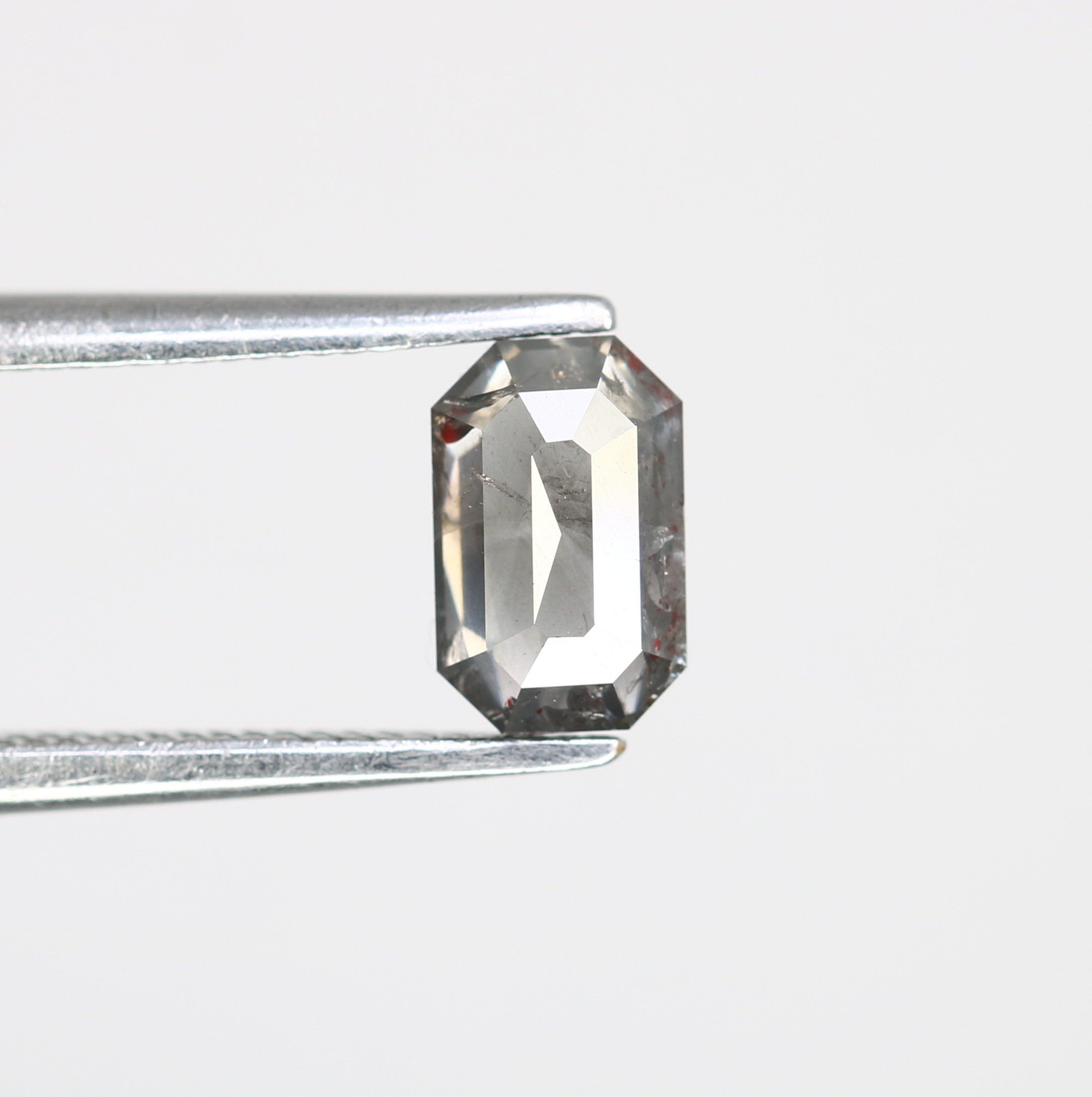 0.80 CT 6.60 MM Emerald Shape Salt And Pepper Diamond For Engagement Ring