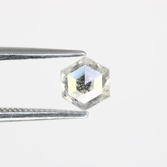 0.66 CT Hexagon Shape 5.40 MM Salt And Pepper Diamond For Engagement Ring