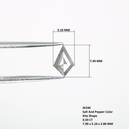 0.59 CT Kite Shape 7.90 MM Salt And Pepper Diamond For Engagement Ring
