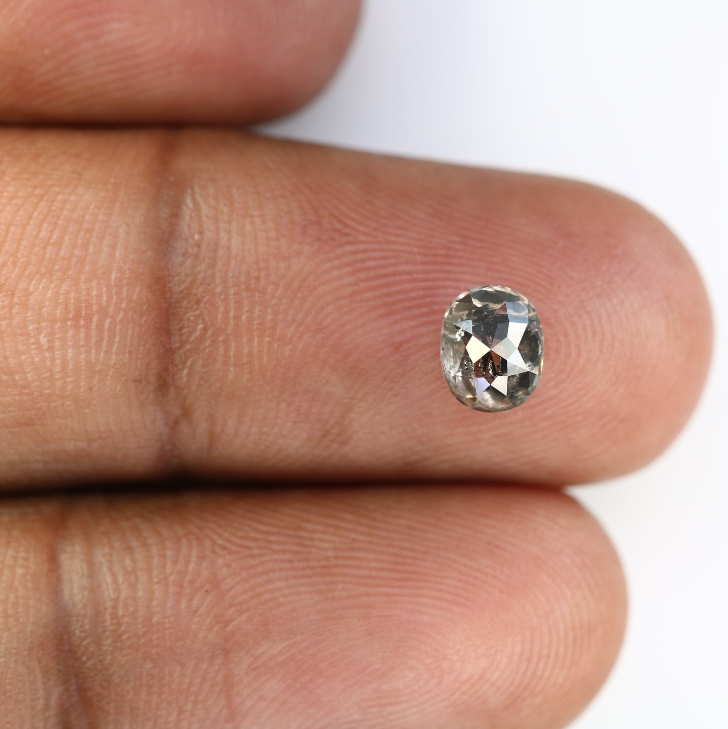 1.06 CT Oval Cut Salt And Pepper Diamond For Engagement Ring