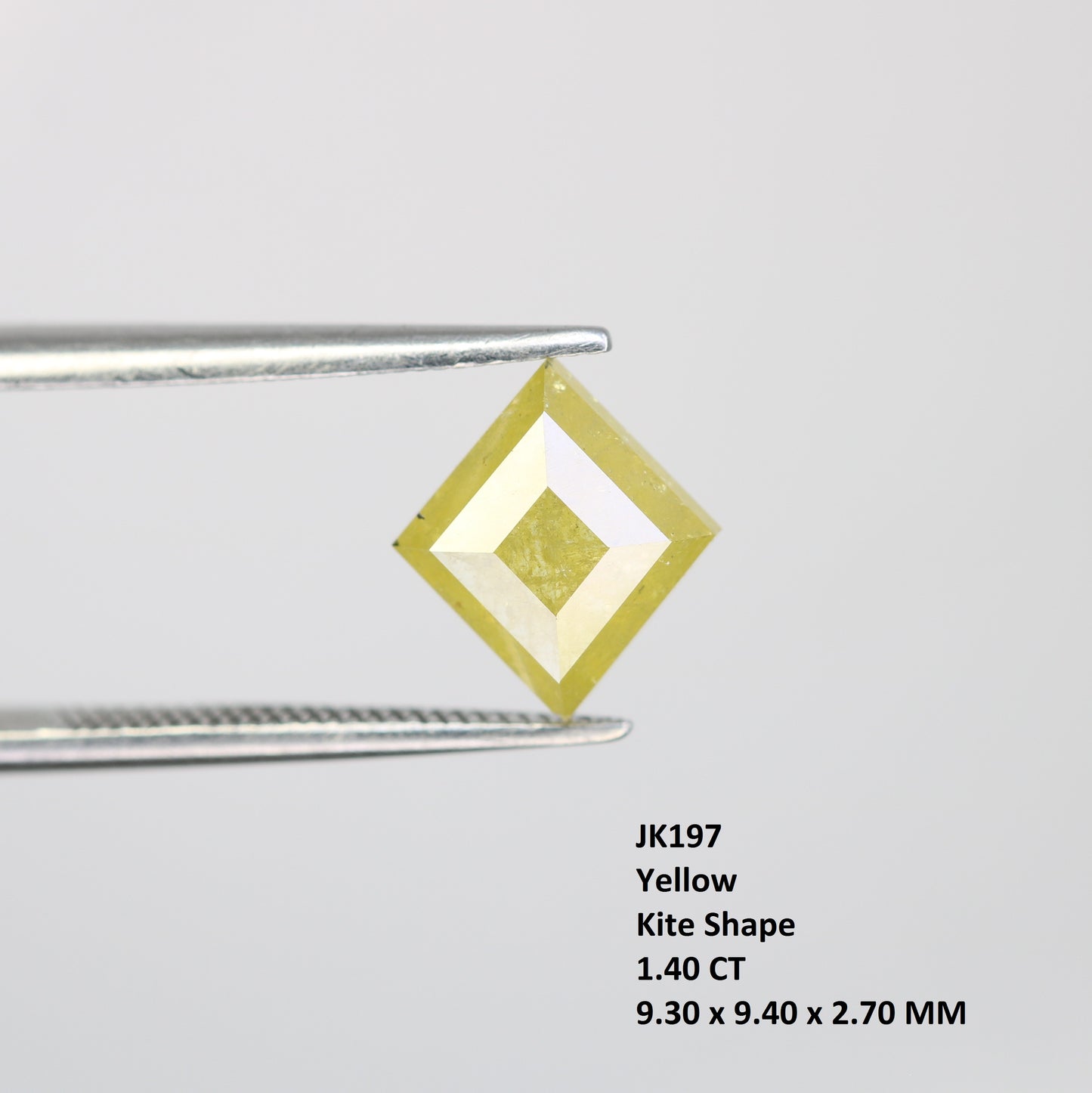 1.40 Carat Natural Loose Rustic Yellow Kite Shape Diamond For Galaxy Ring