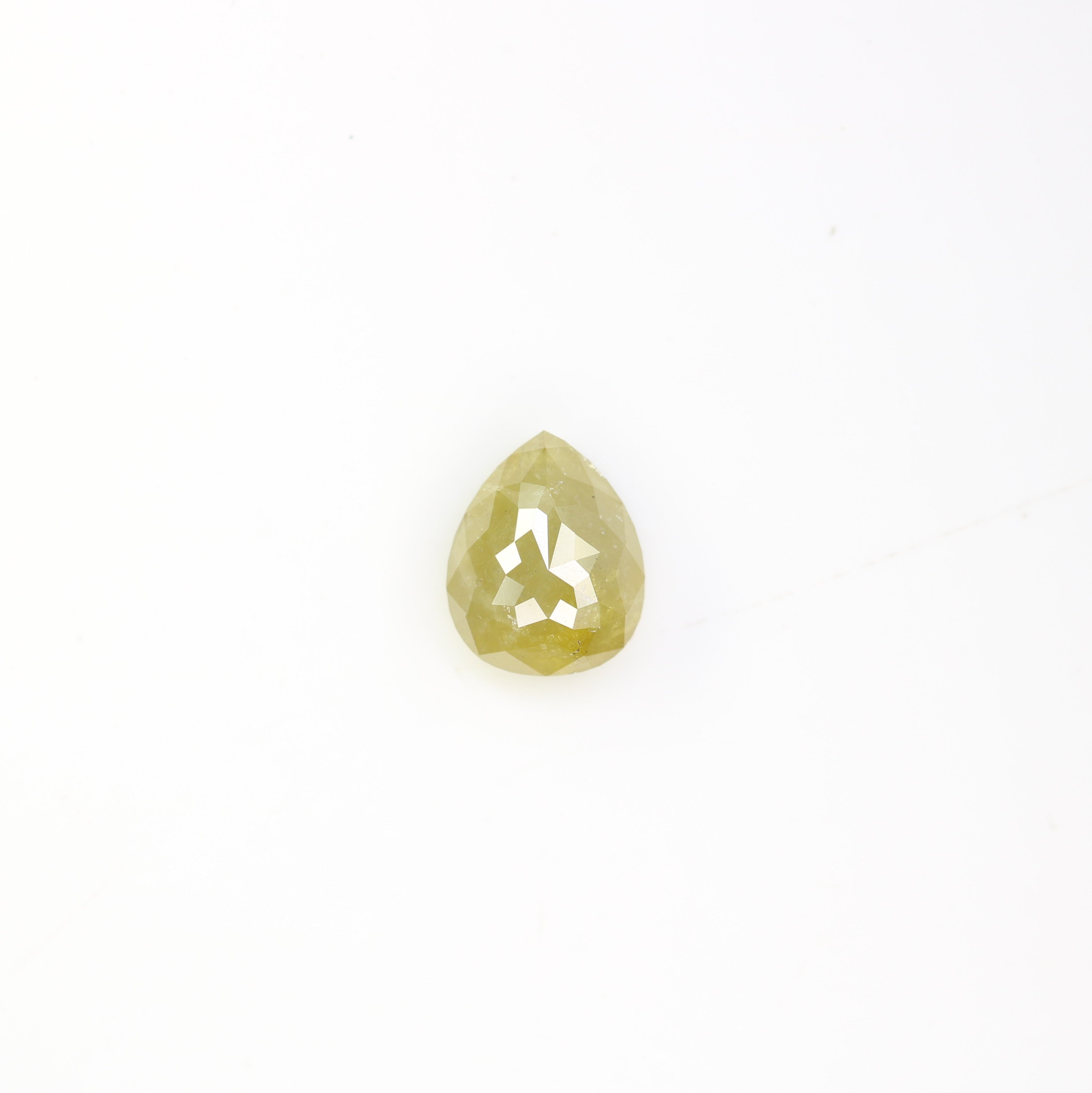 1.74 Carat Pear Cut Loose Natural Rustic Green Diamond For Engagement Ring