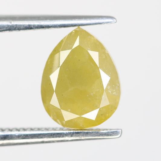 1.41 Carat Natural Loose Pear Shape Rustic Yellow Diamond For Wedding Ring - JayKrishna Diamond