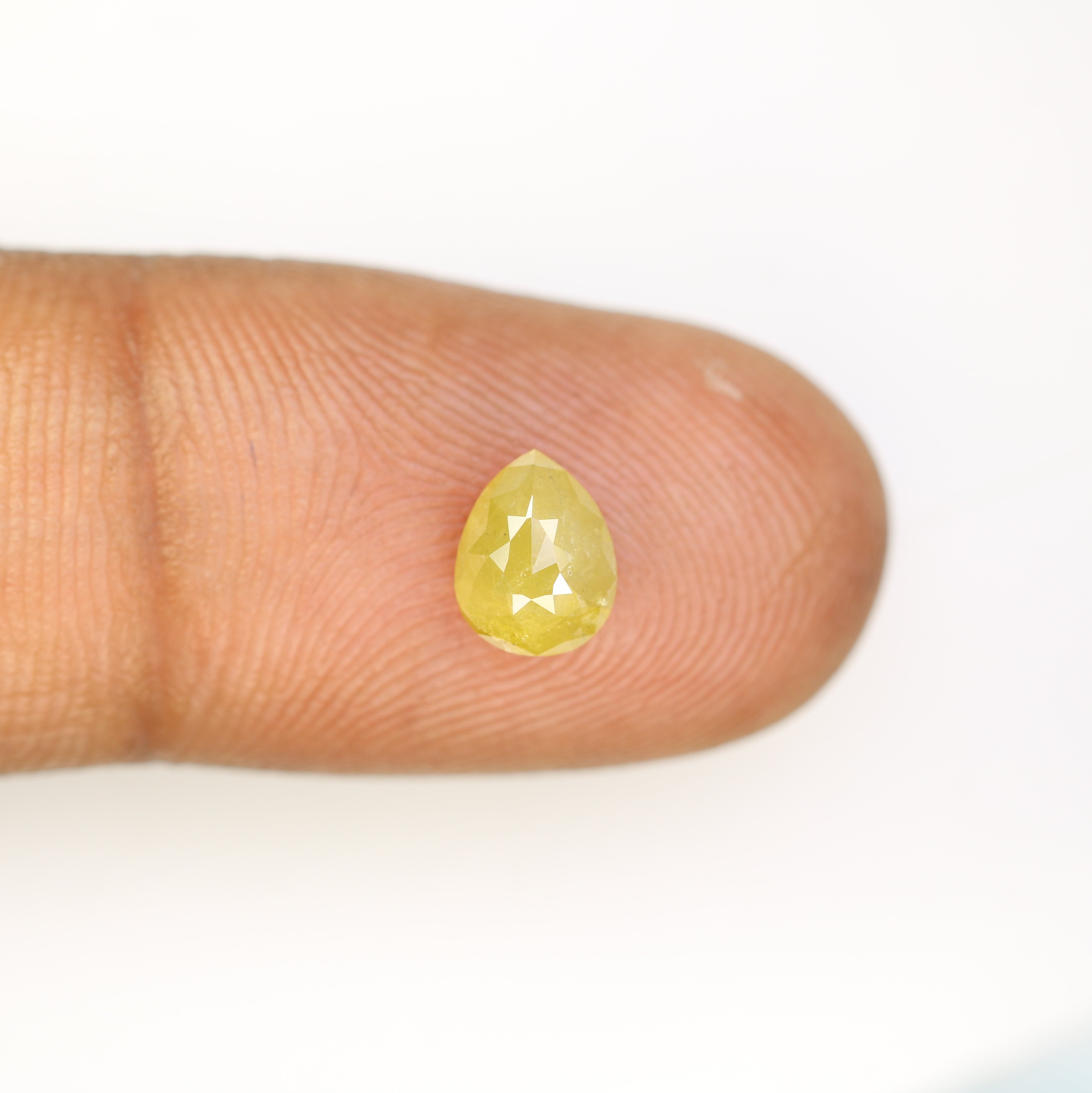 1.41 Carat Natural Loose Pear Shape Rustic Yellow Diamond For Wedding Ring