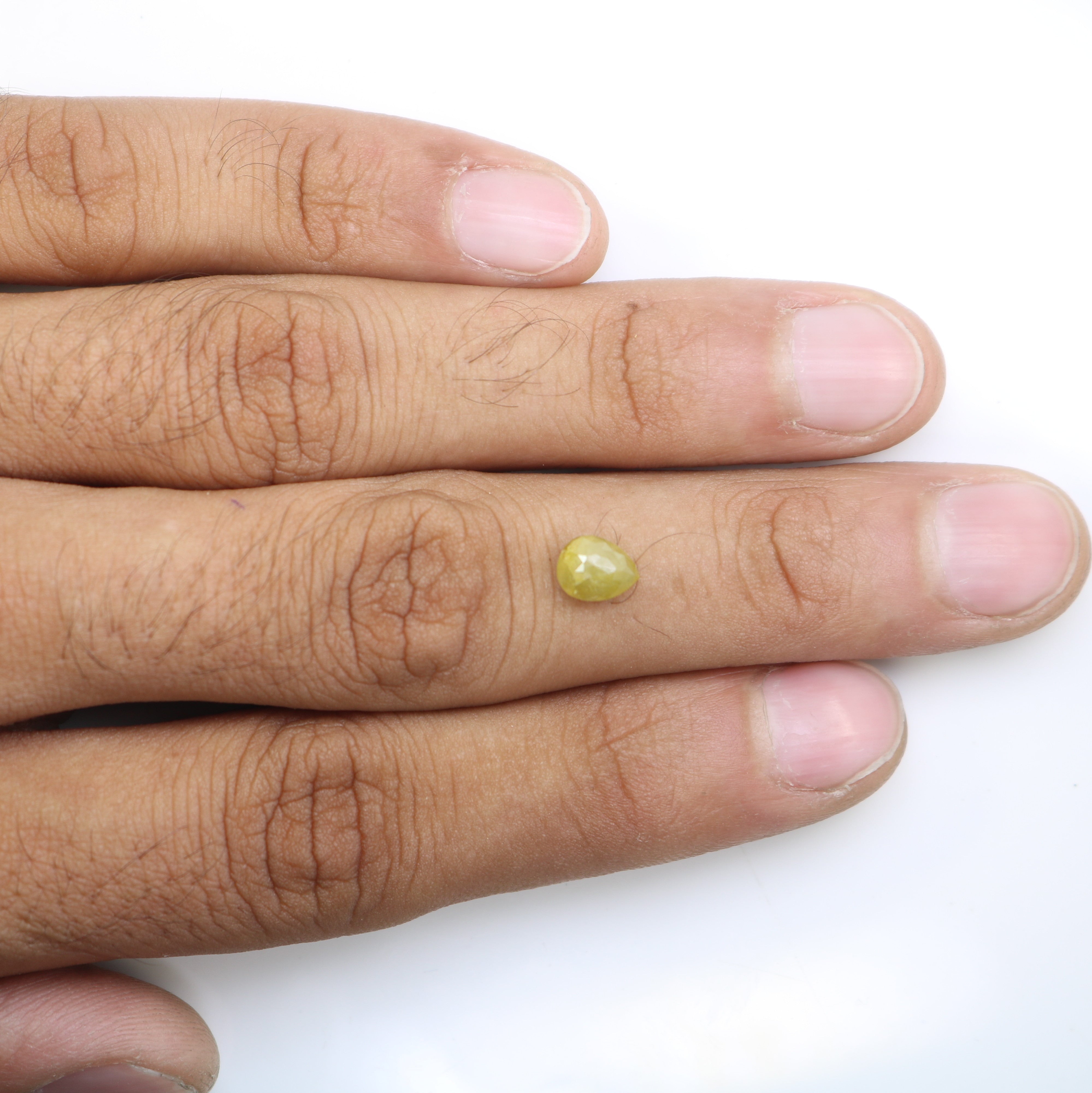1.41 Carat Natural Loose Pear Shape Rustic Yellow Diamond For Wedding Ring