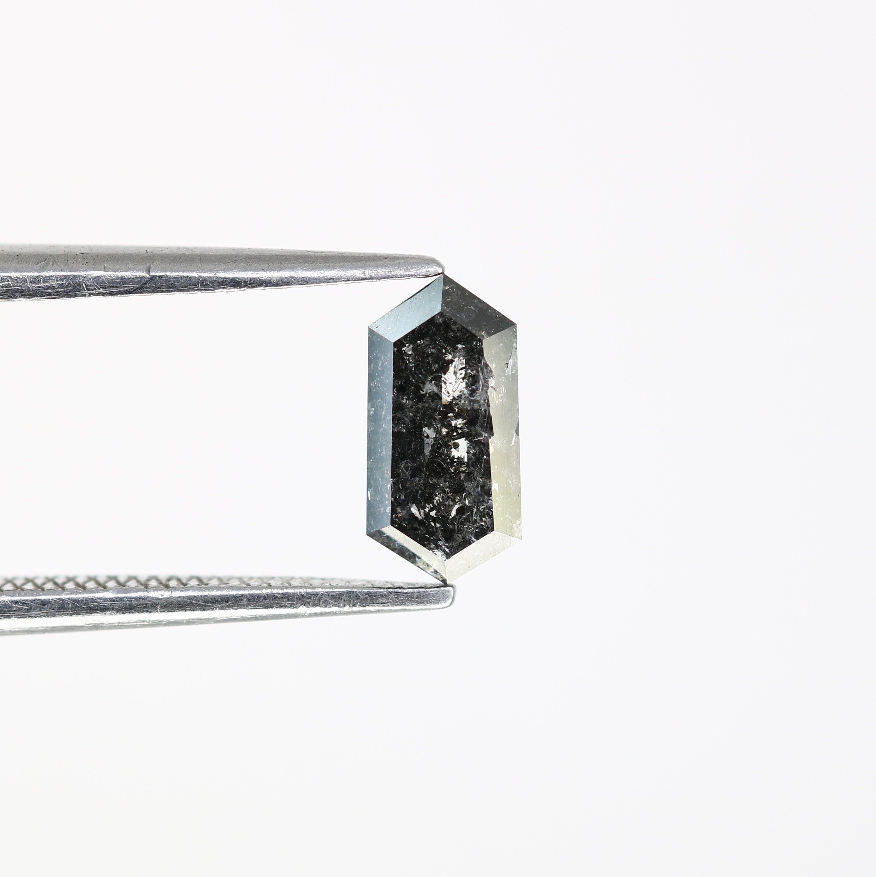 0.63 CT 7.80 MM Elongated Hexagon Shape Salt And Pepper Diamond For Engagement Ring