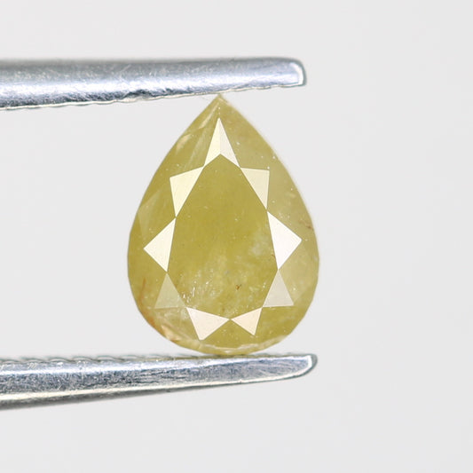 0.51 Carat Pear Shape Diamond Ring Yellow Rustic Diamond For Wedding Ring - JayKrishna Diamond