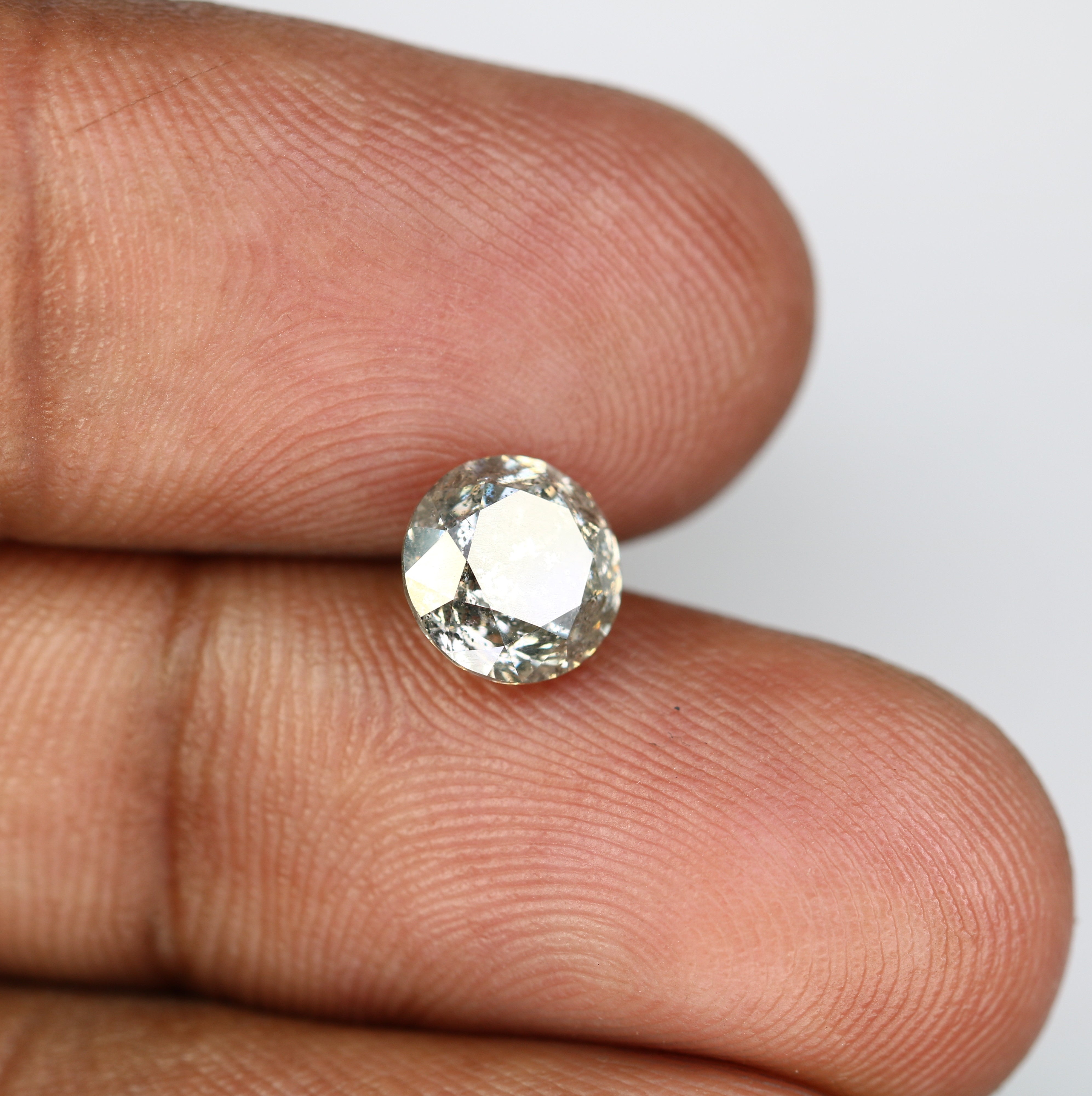 1.87 CT Round Brilliant Cut Salt And Pepper Diamond For Engagement Ring
