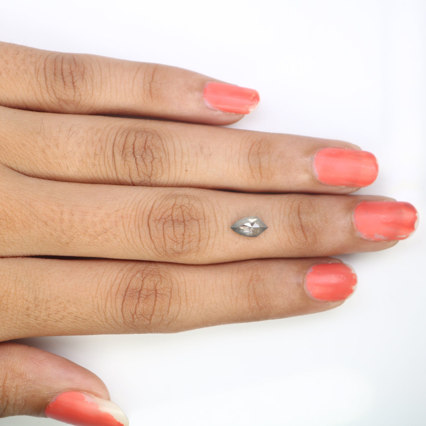 0.71 Carat Geometric Shape 8.30 MM Salt And Pepper Diamond For Wedding Ring